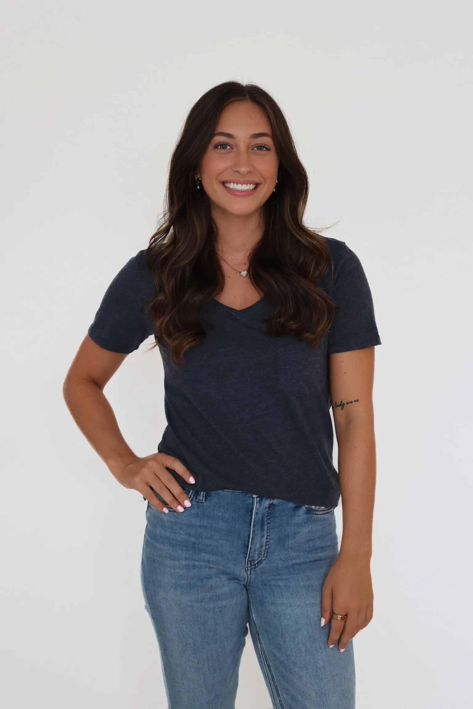 Modern Pocket Tee- Eclipse TaglessNecklineComfort Sustainable Production Certified