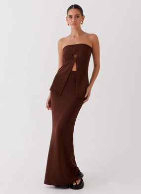 Delicate Lady Knit Top - Chocolate WaffleWeave