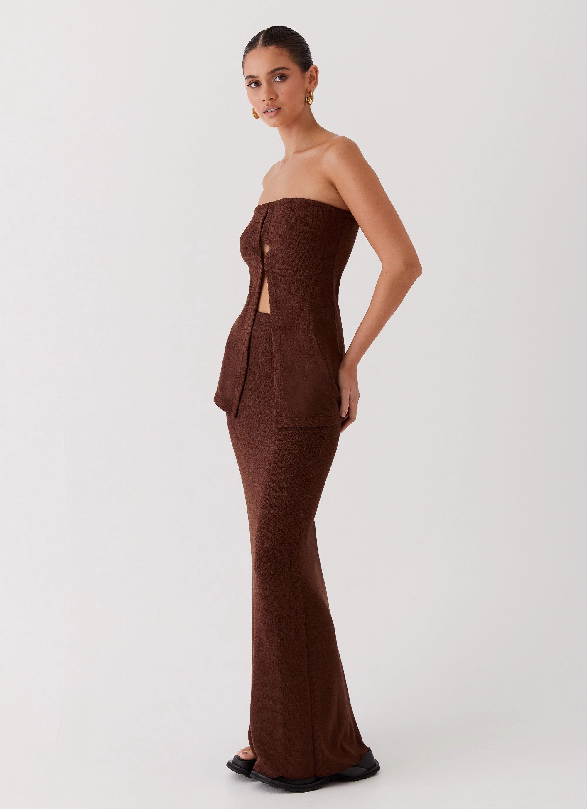 Airflow Ventilation Quick-Dry Delicate Lady Knit Top - Chocolate