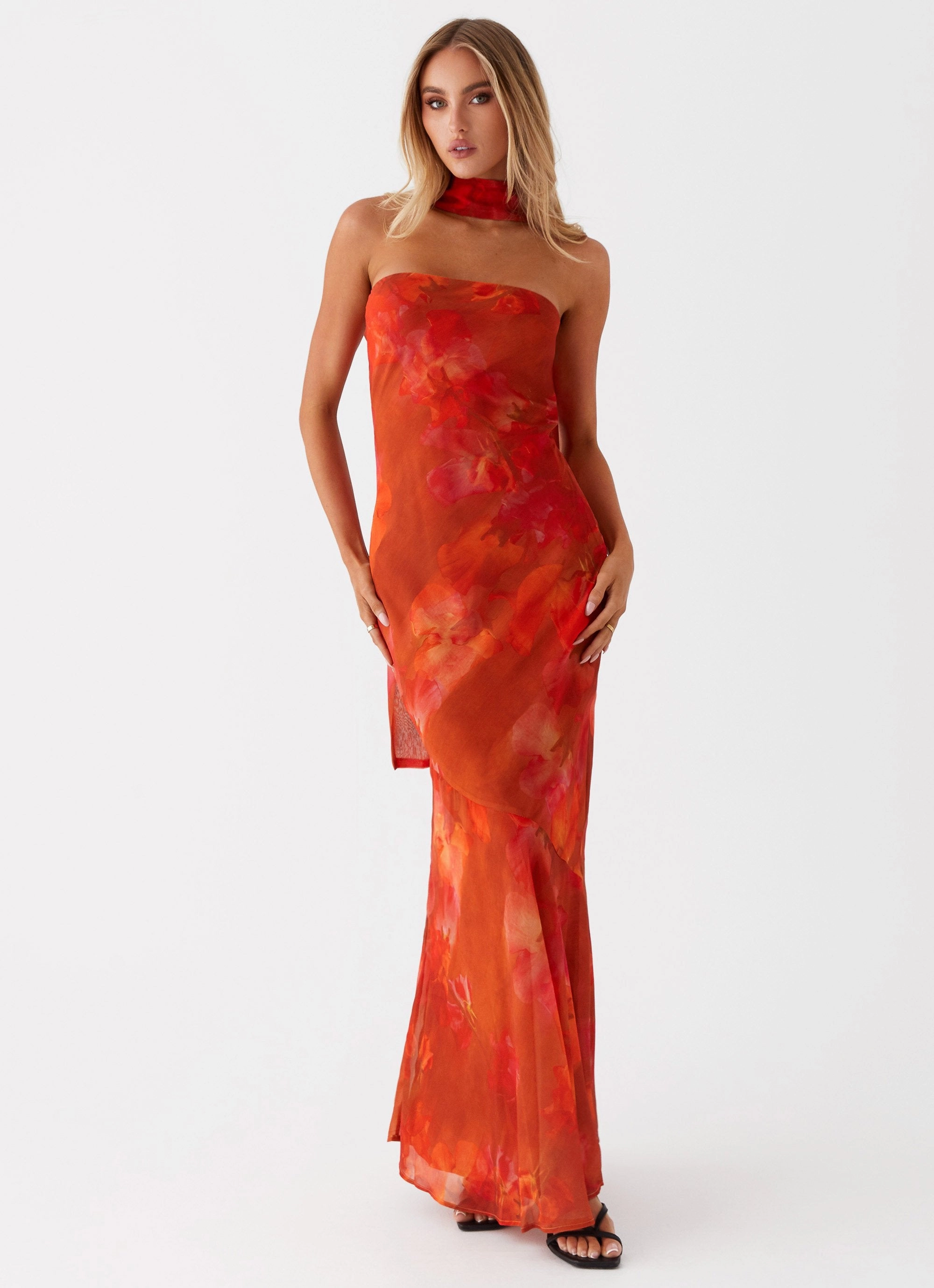Cotton-Blend Under The Pagoda Maxi Dress - Amber