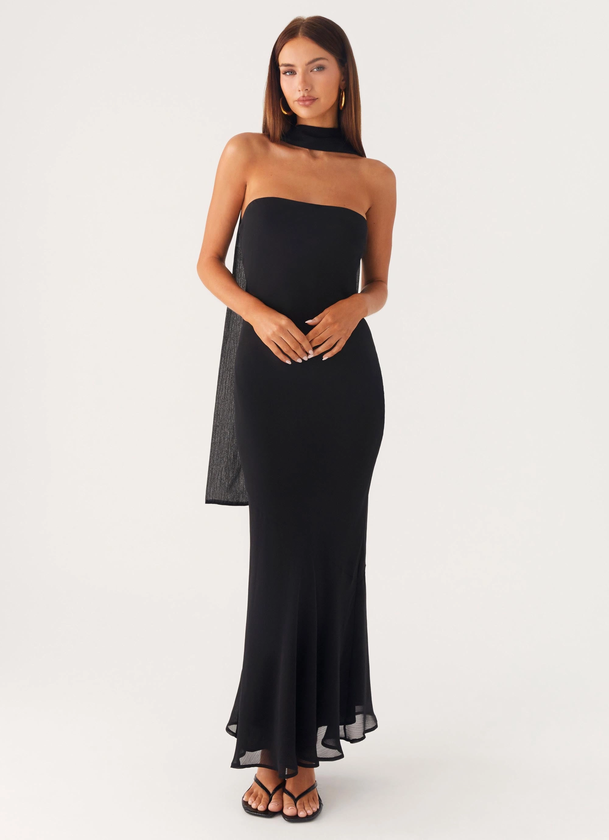 Under the Pagoda Maxi Dress - Black Classic wrap dress