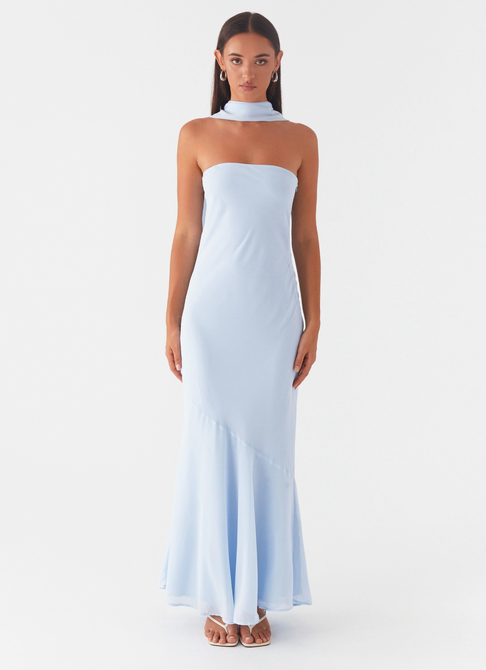 Mature Glam Under The Pagoda Maxi Dress - Blue