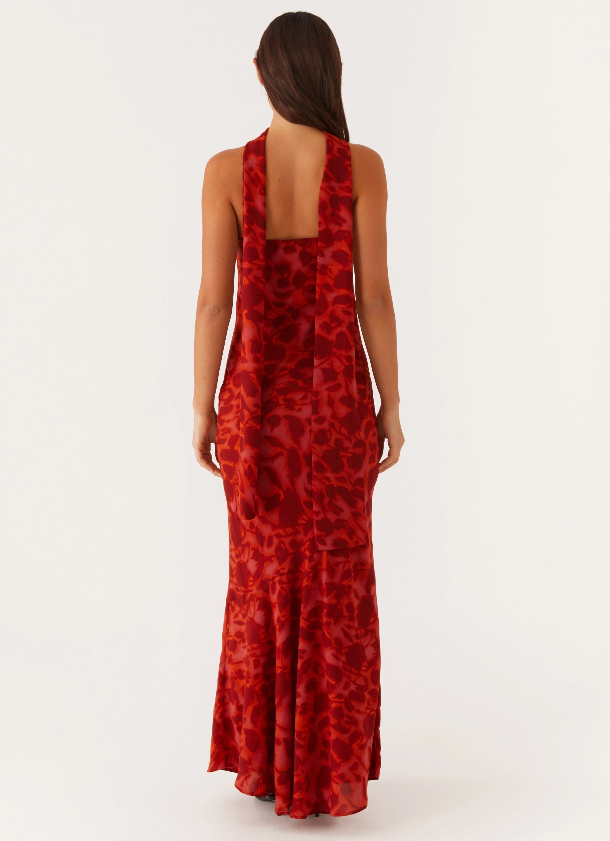 Comfortable fit All Purpose Under The Pagoda Maxi Dress - Deep Red Floral