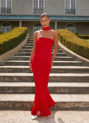 Chill Detail Daily Essential Under The Pagoda Maxi Dress - Red