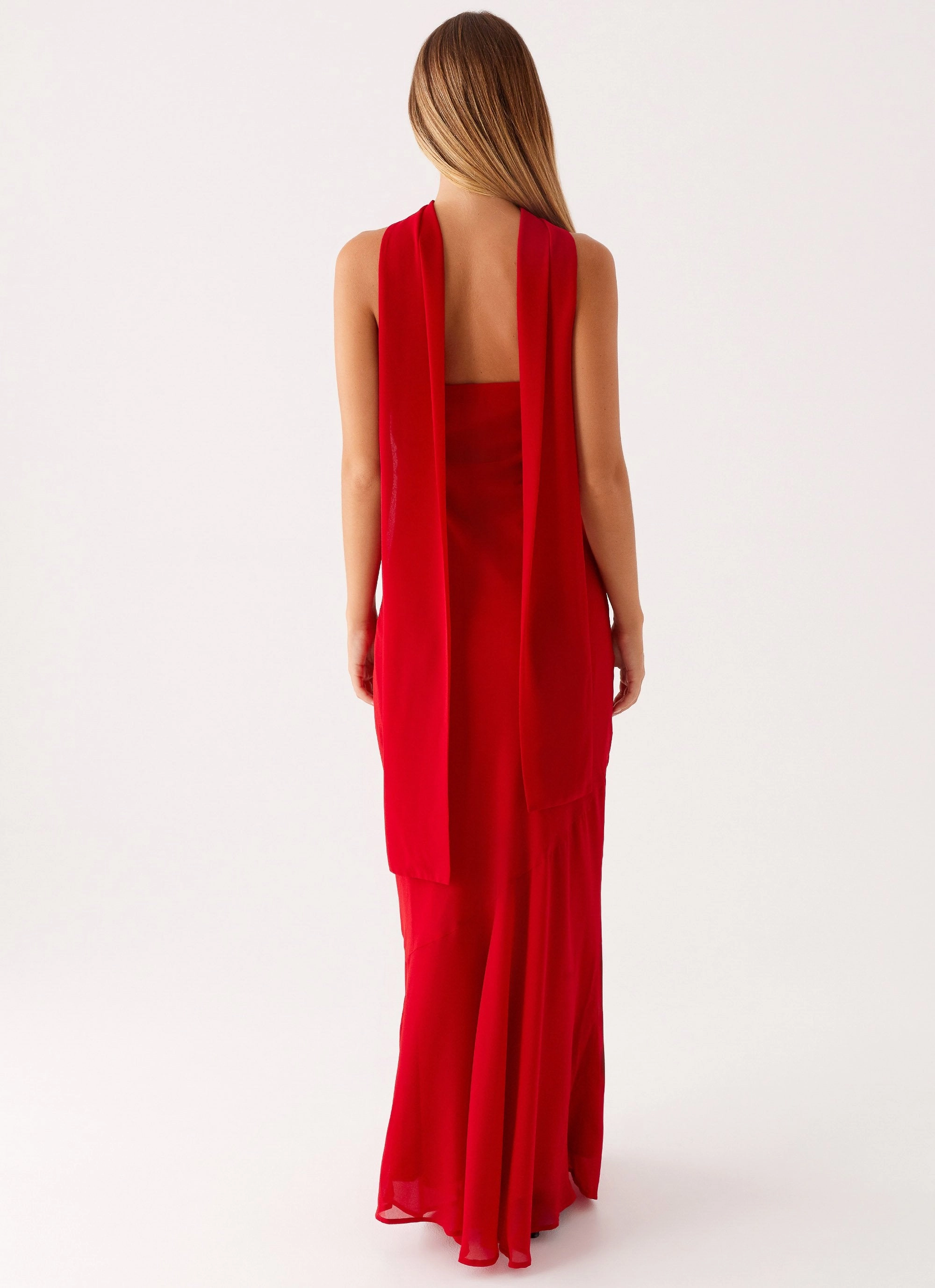 Smart and Polished Under The Pagoda Maxi Dress - Red