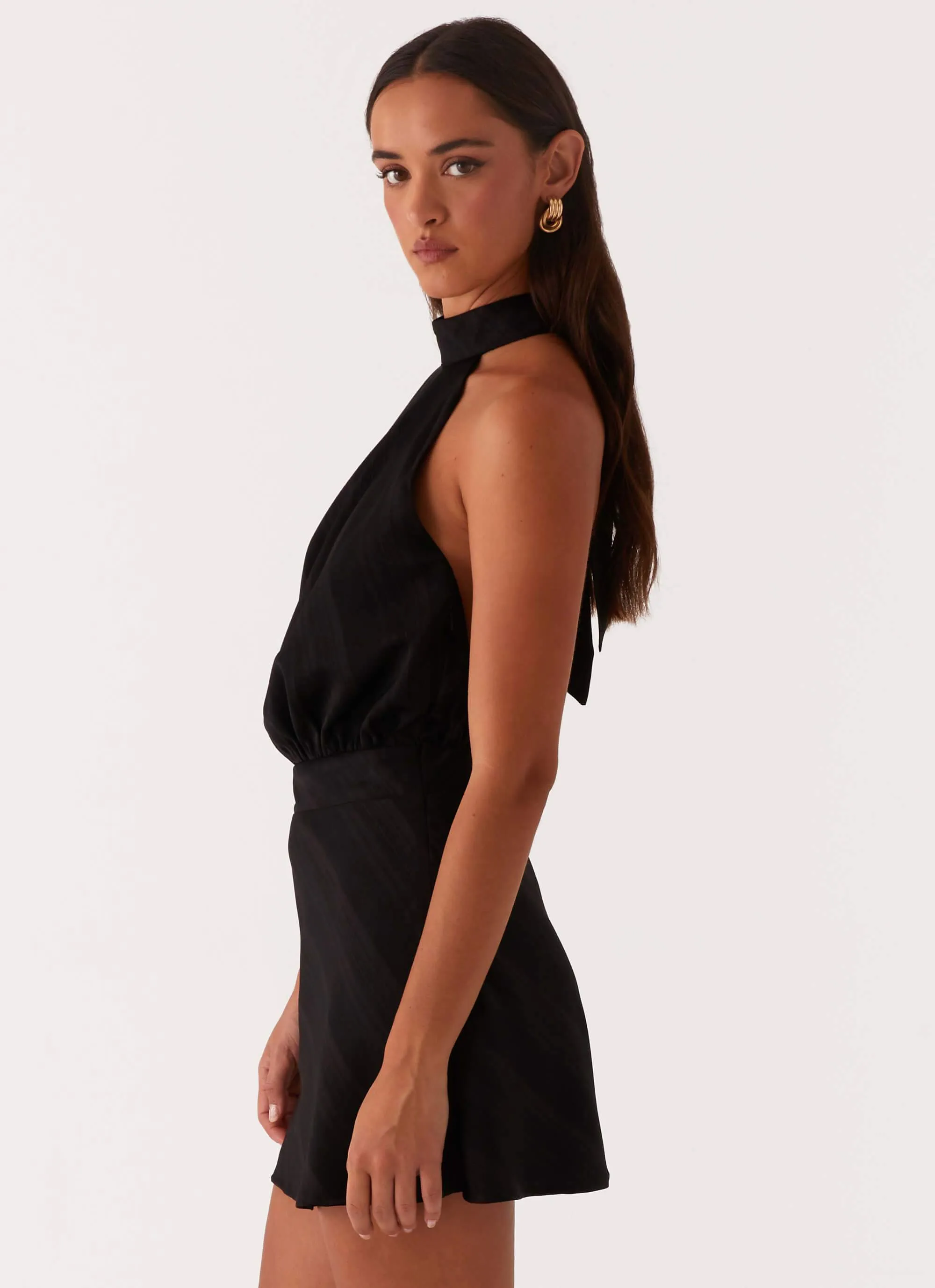 Camera Shy Mini Dress - Black Fresh Color