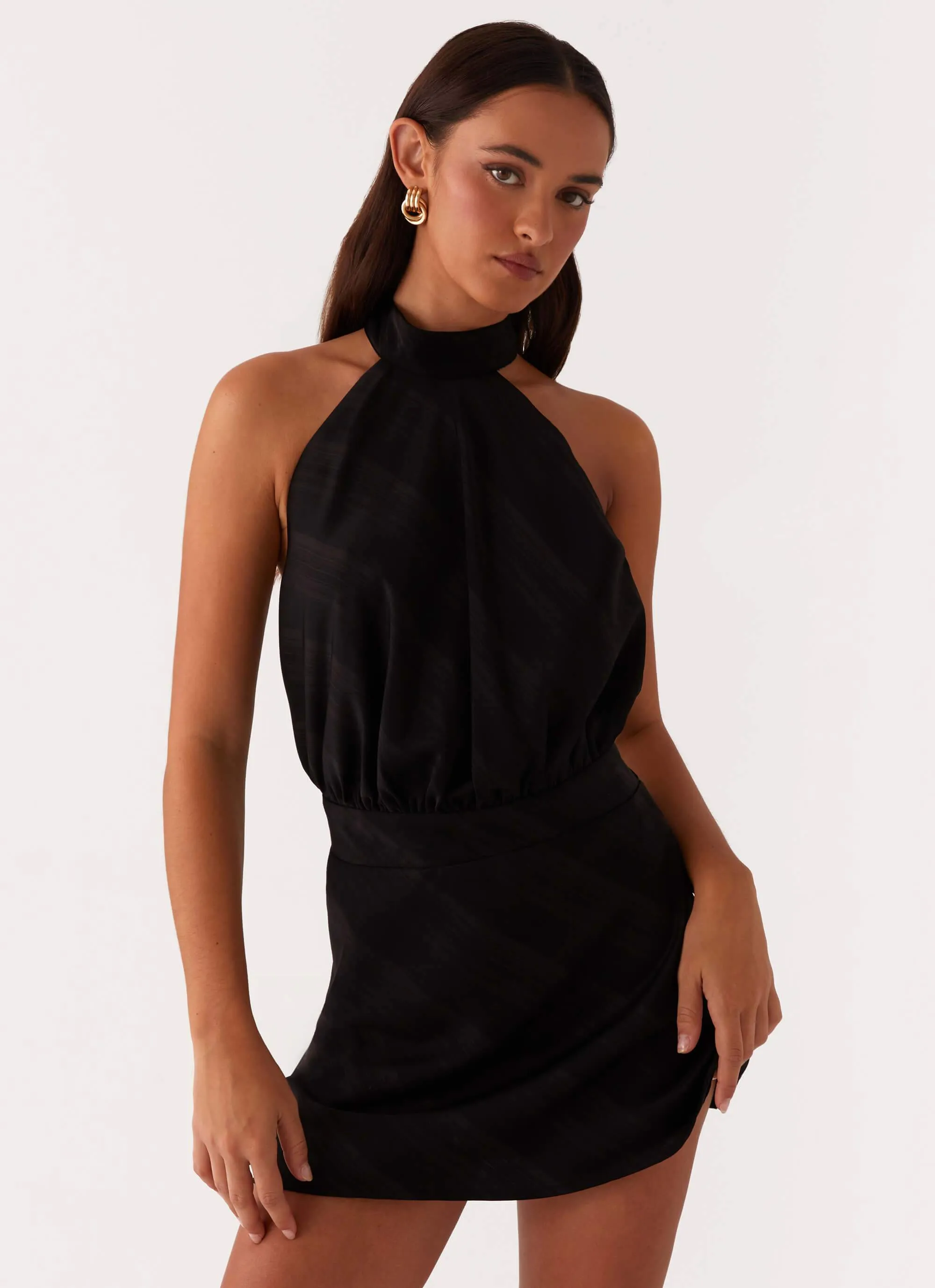 Camera Shy Mini Dress - Black Boho Tone