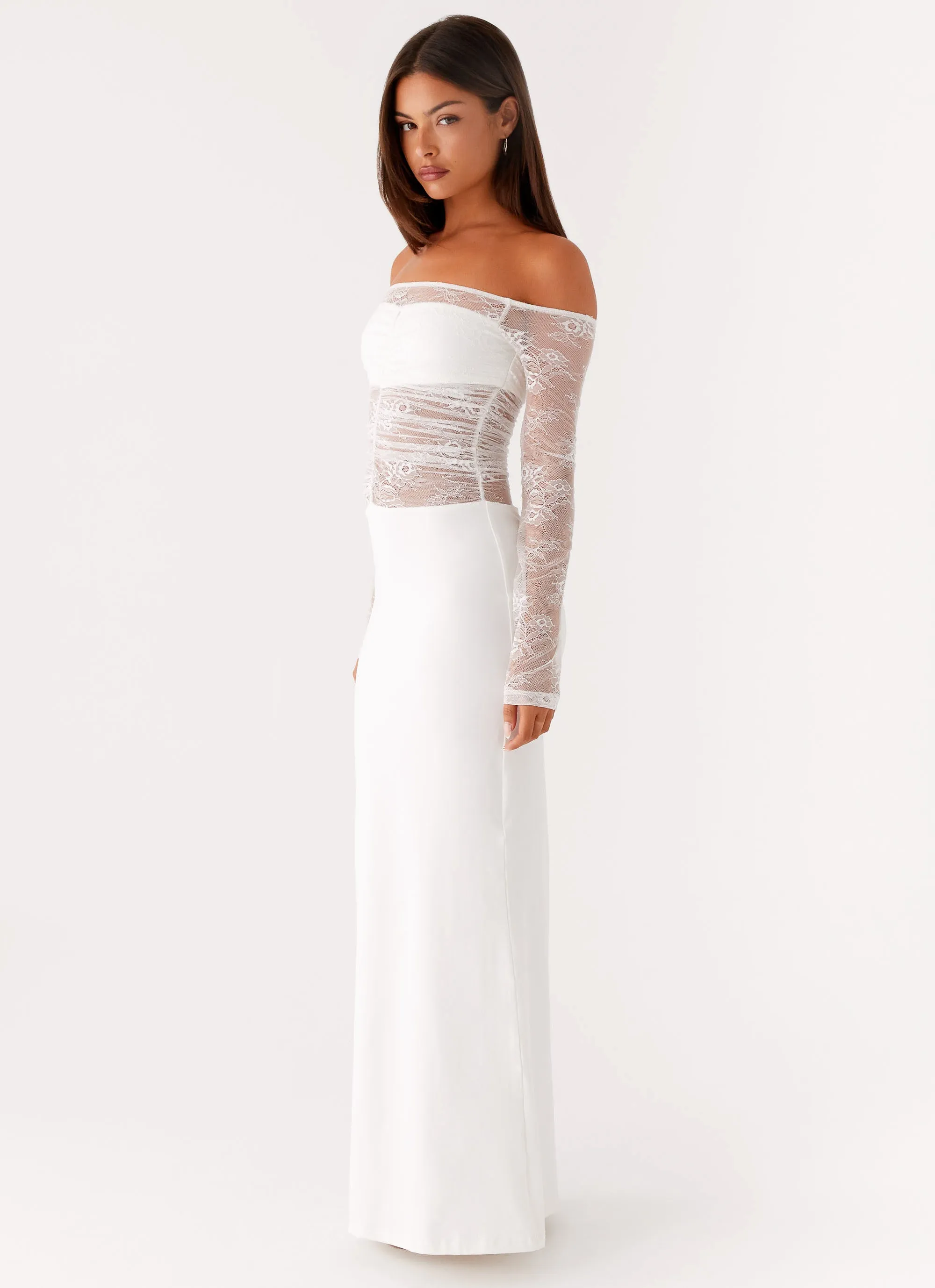 Avi Maxi Dress - White Back-Pocket Pose Glow