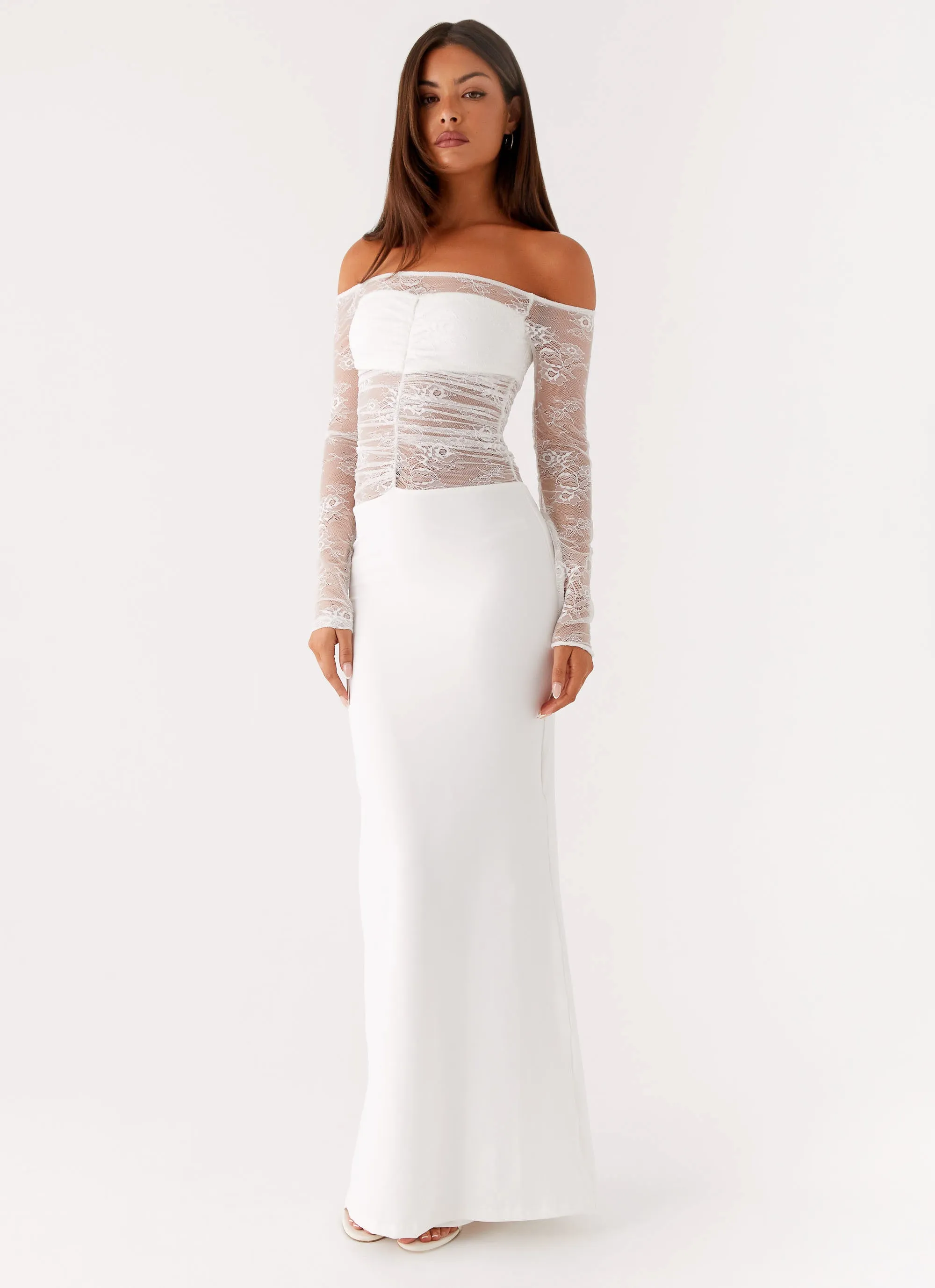 Avi Maxi Dress - White Fall Flow Holiday-Party