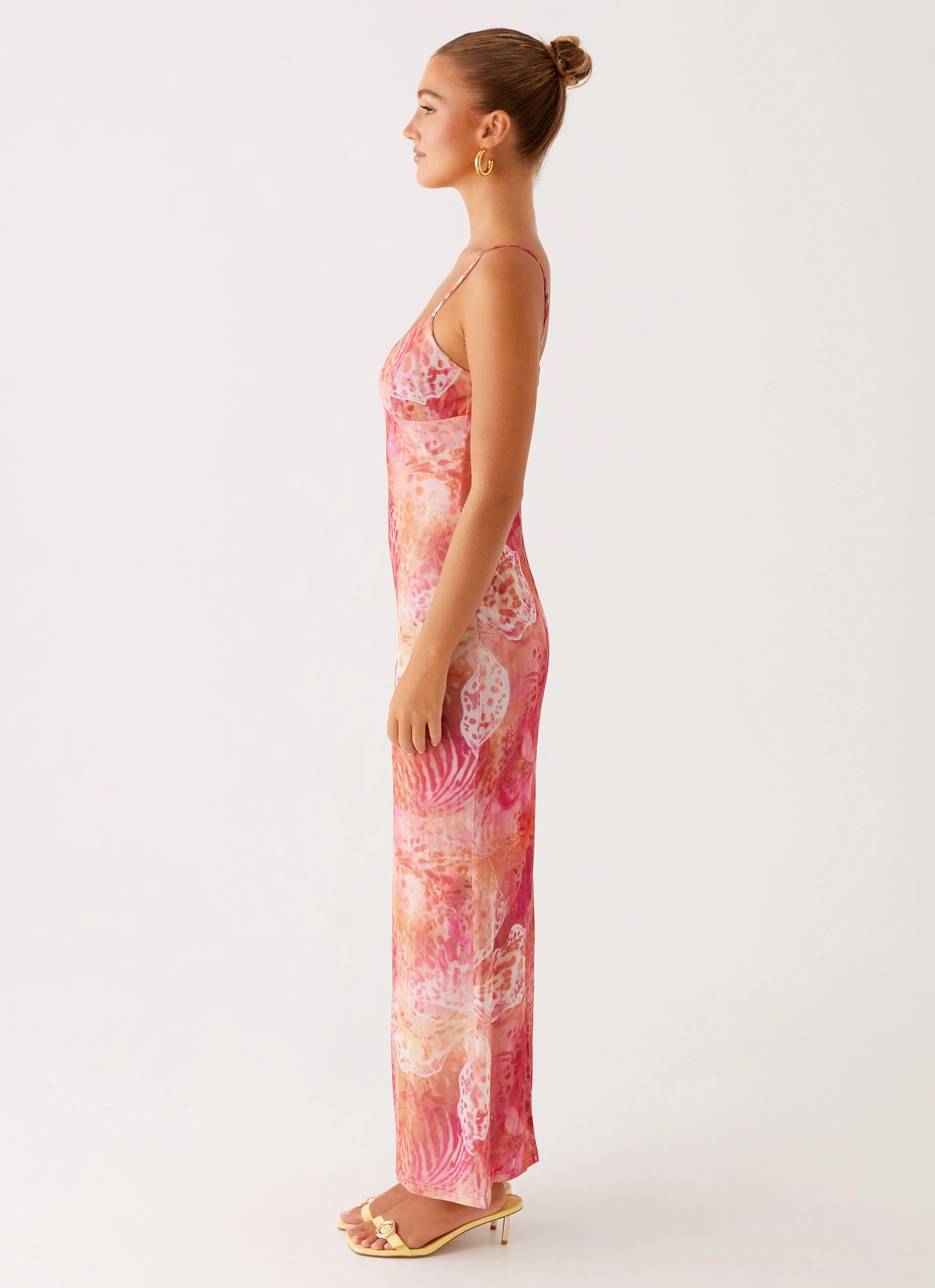 Light Fabric Kasey Midi Dress - Flamingo Fling