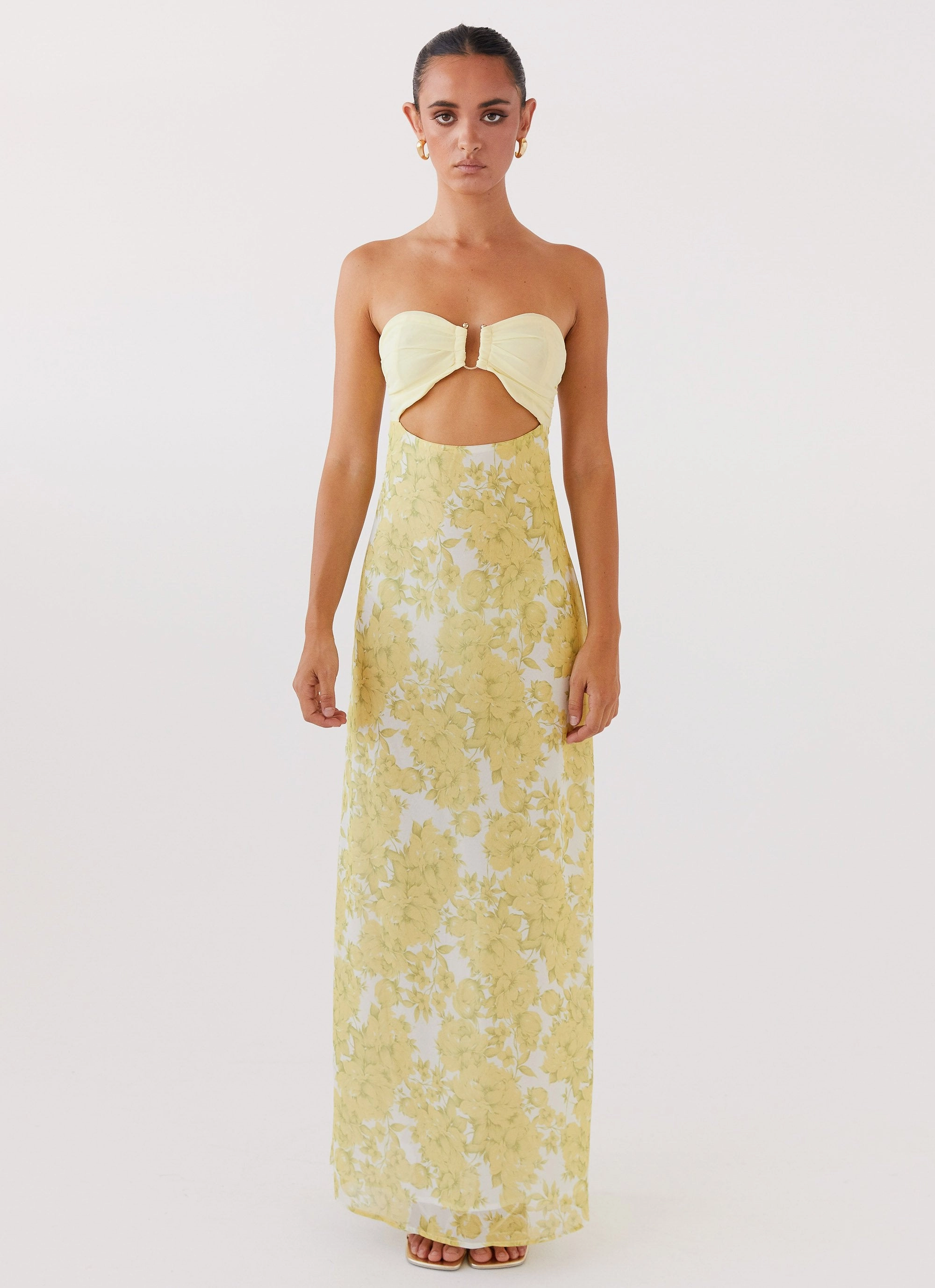 Tropicana Maxi Dress - Daffodil Silky Drape Flexible Design