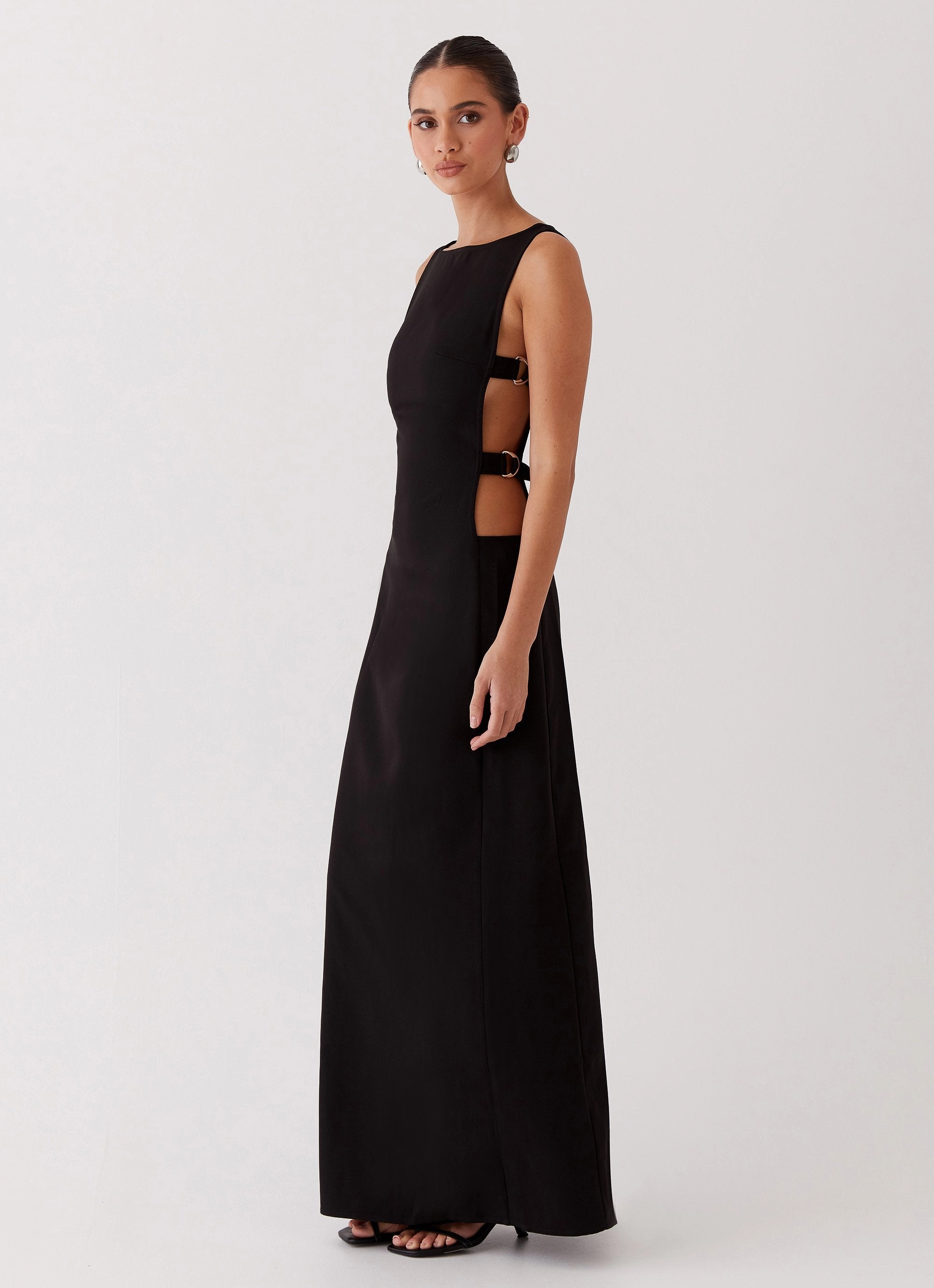 Cherish You Buckle Maxi Dress - Shadow Chilly Weather Wear