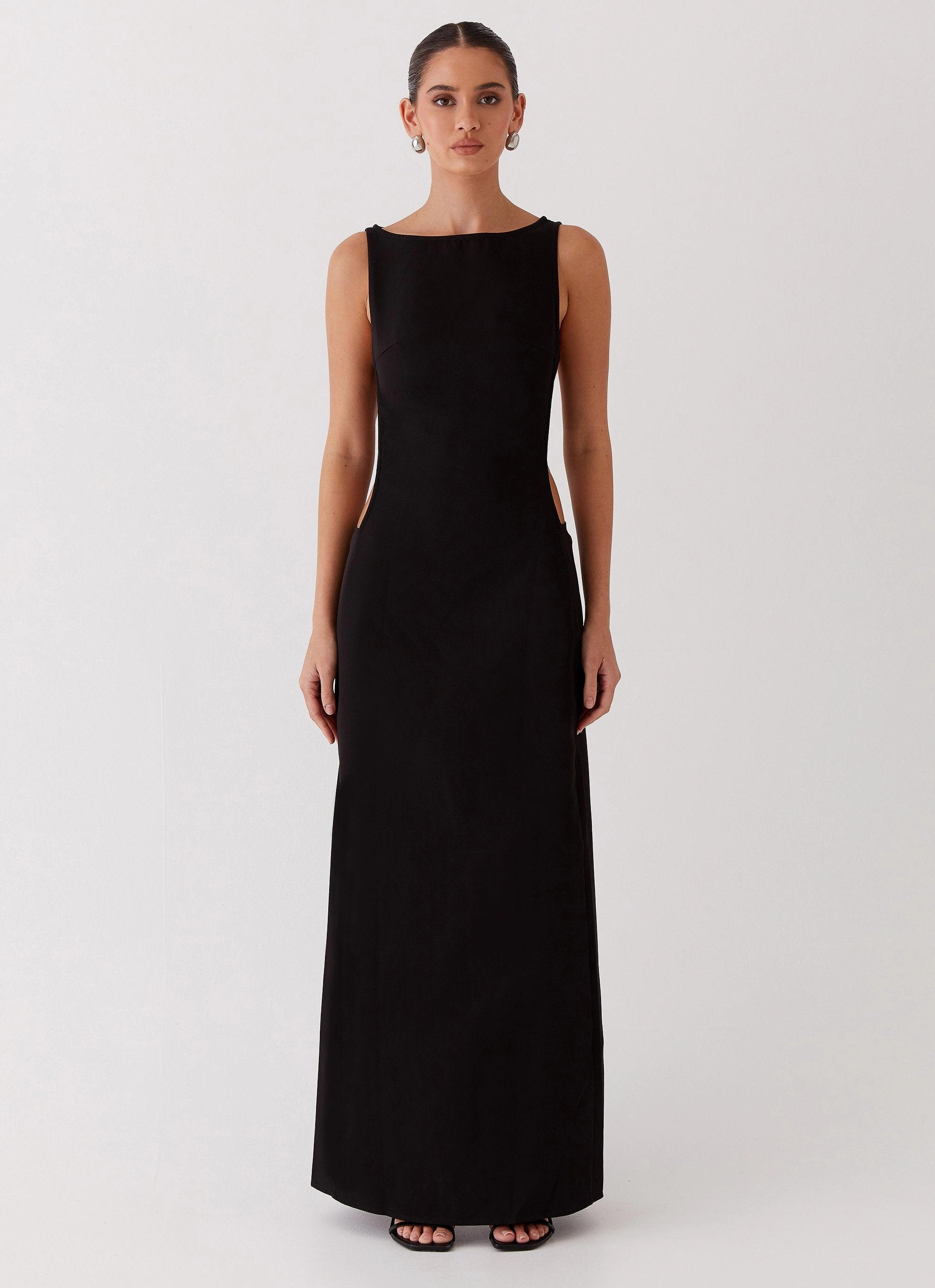 monochrome Cherish You Buckle Maxi Dress - Shadow