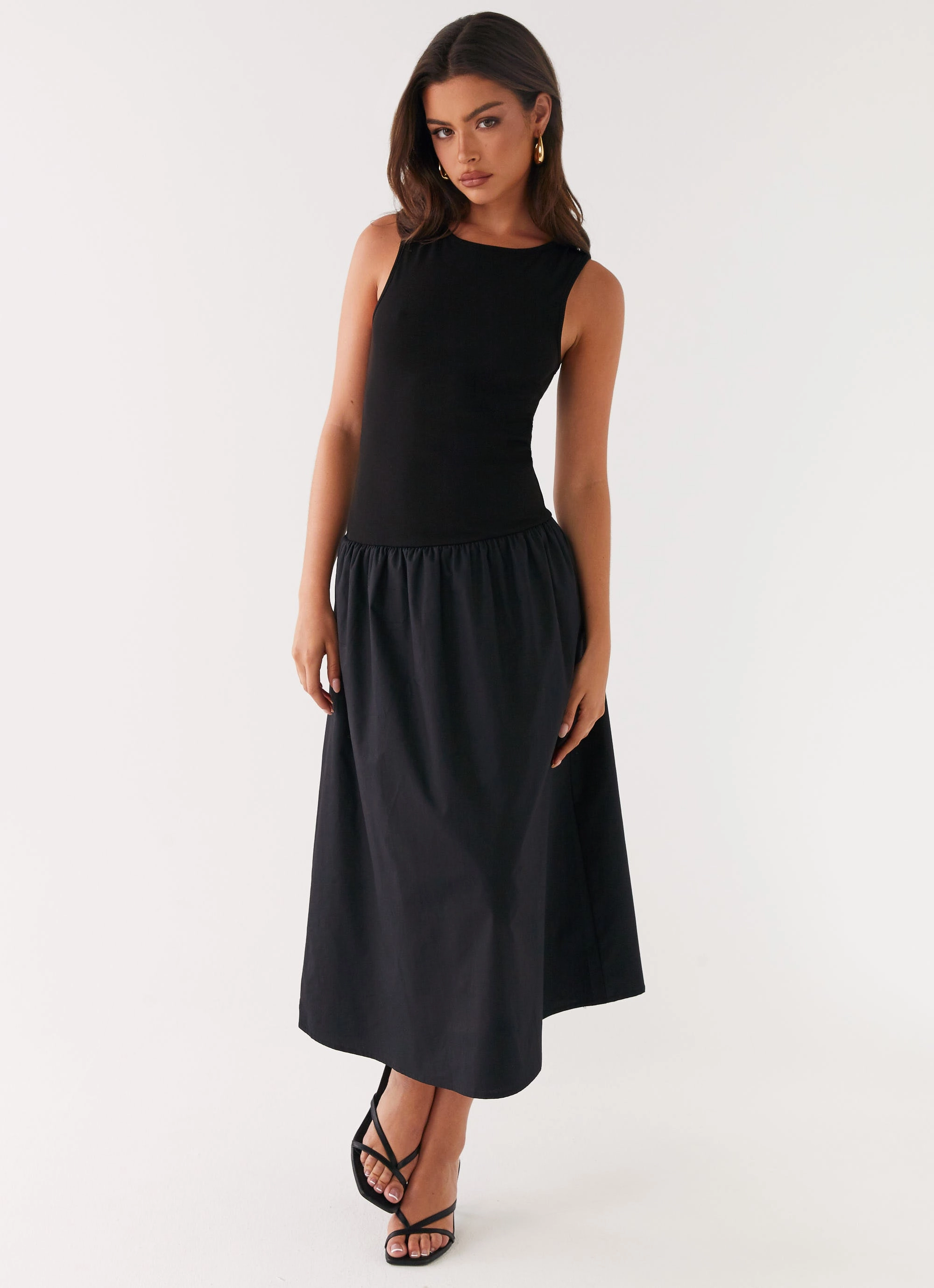 Duchess Midi Dress - Black Luxe Fit