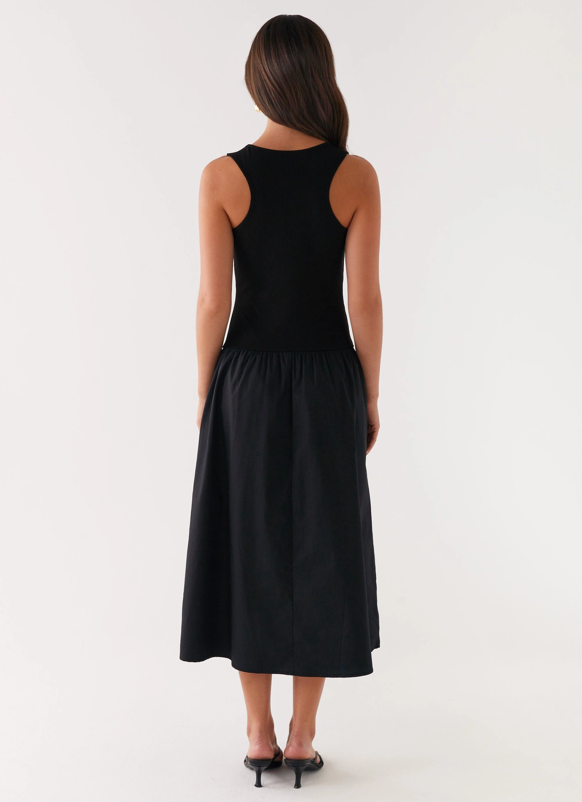 Pure Fit Chic Tone Duchess Midi Dress - Black