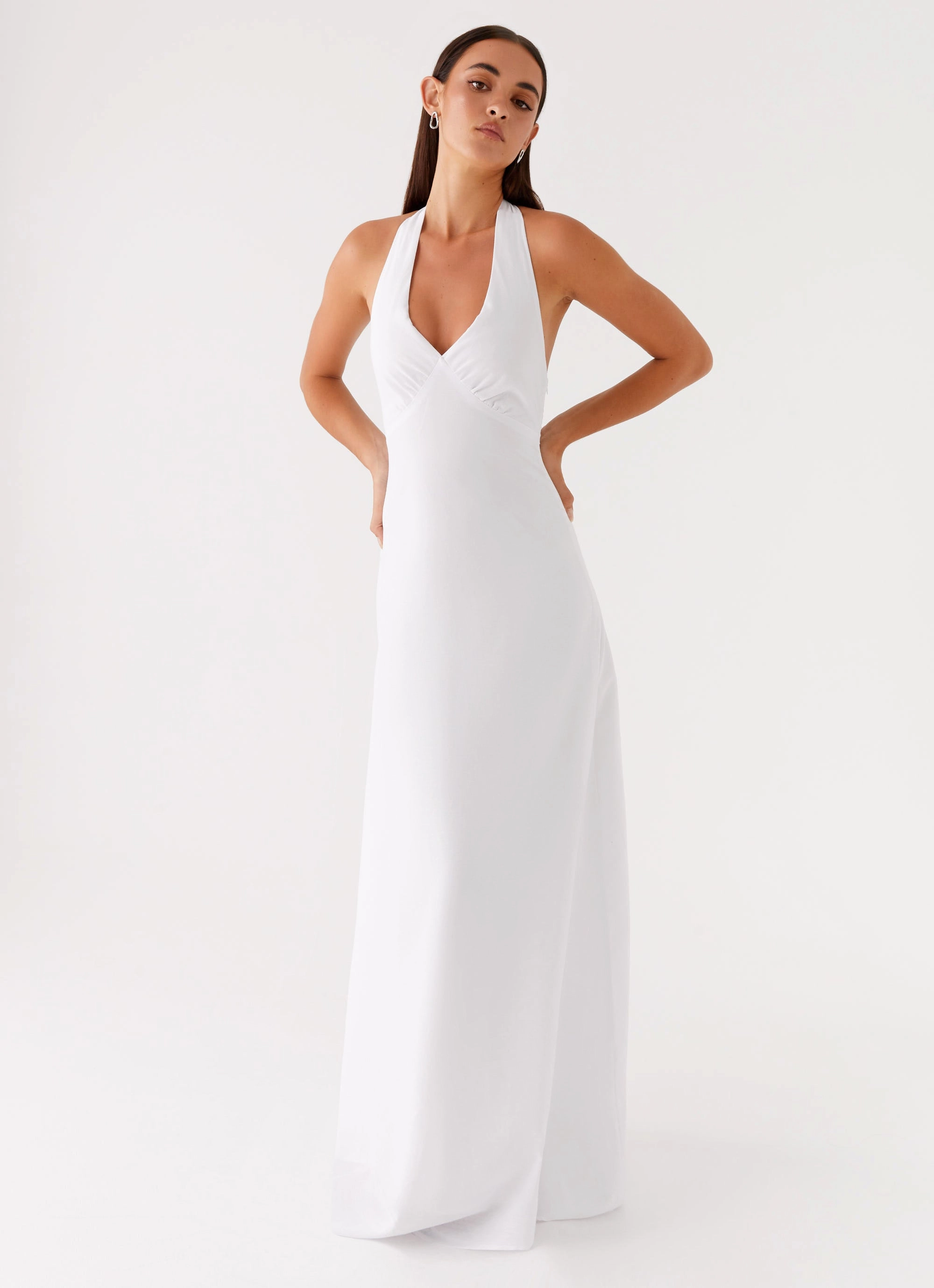 Heavy Hearted Linen Maxi Dress - White Urban Line