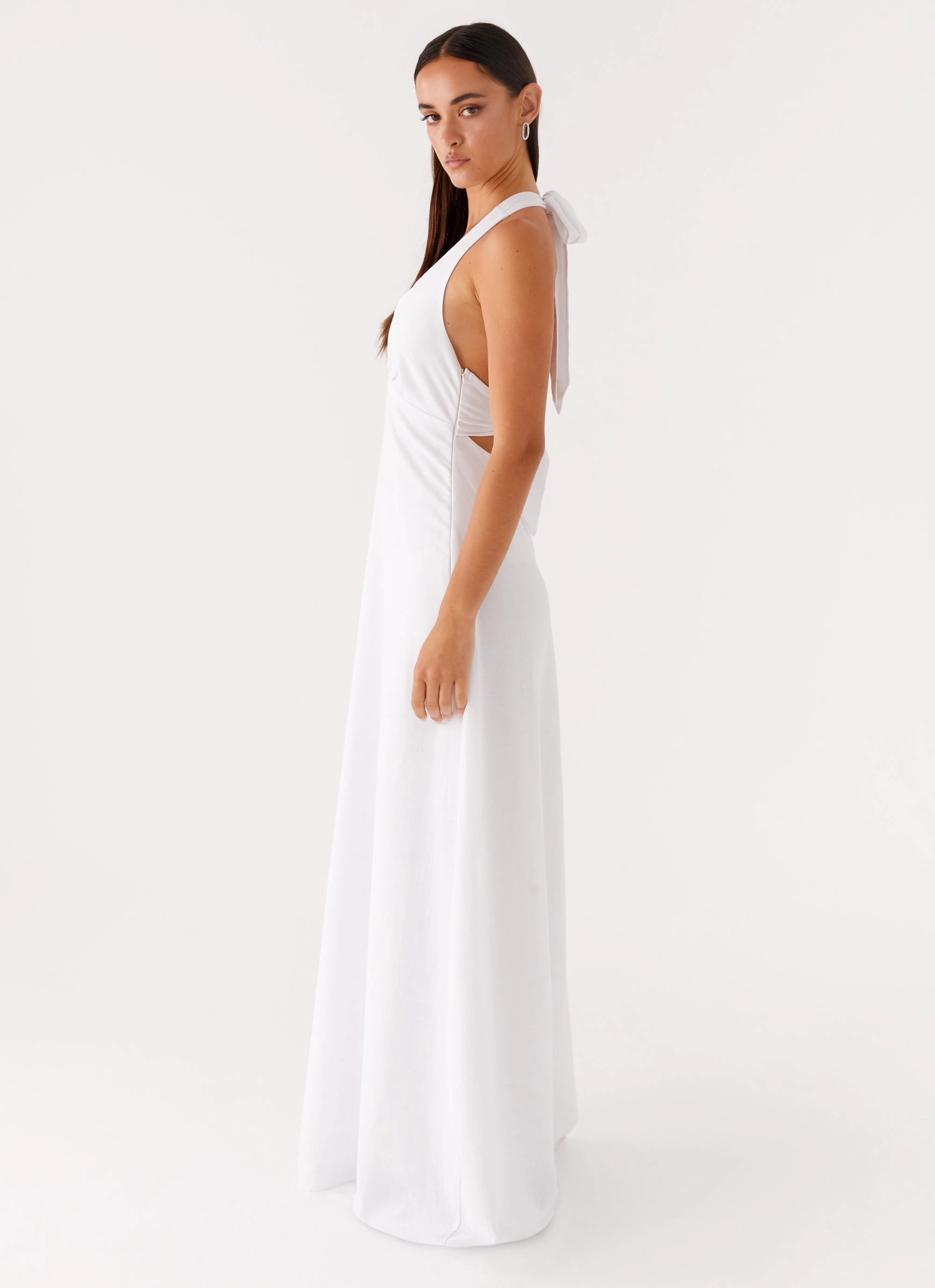 Heavy Hearted Linen Maxi Dress - White Polished Mood