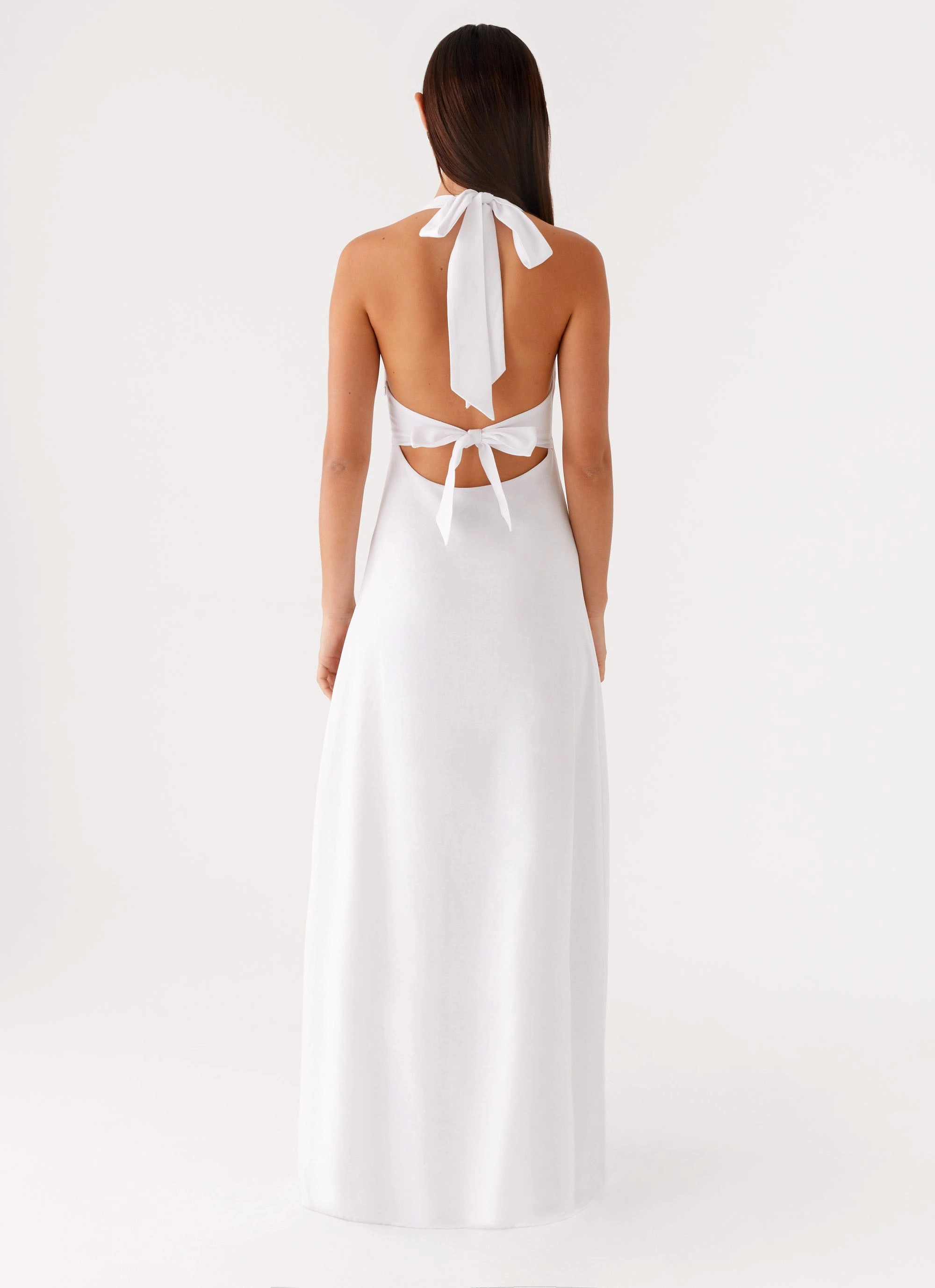 Heavy Hearted Linen Maxi Dress - White Stylish Appeal