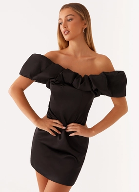 Daily Comfort Simple Ease Read My Mind Mini Dress - Black