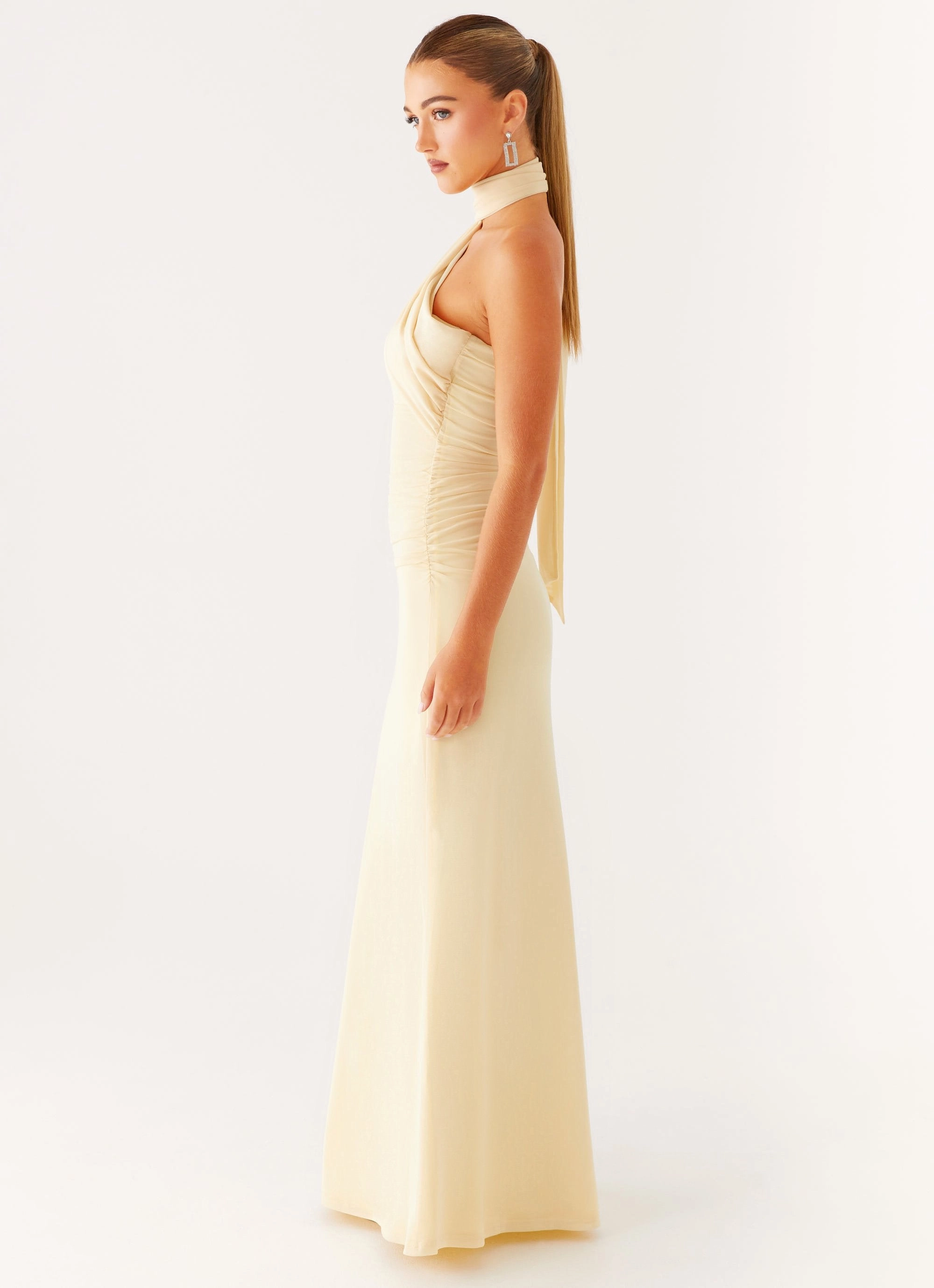 Songbird Maxi Dress - Yellow Smooth Design
