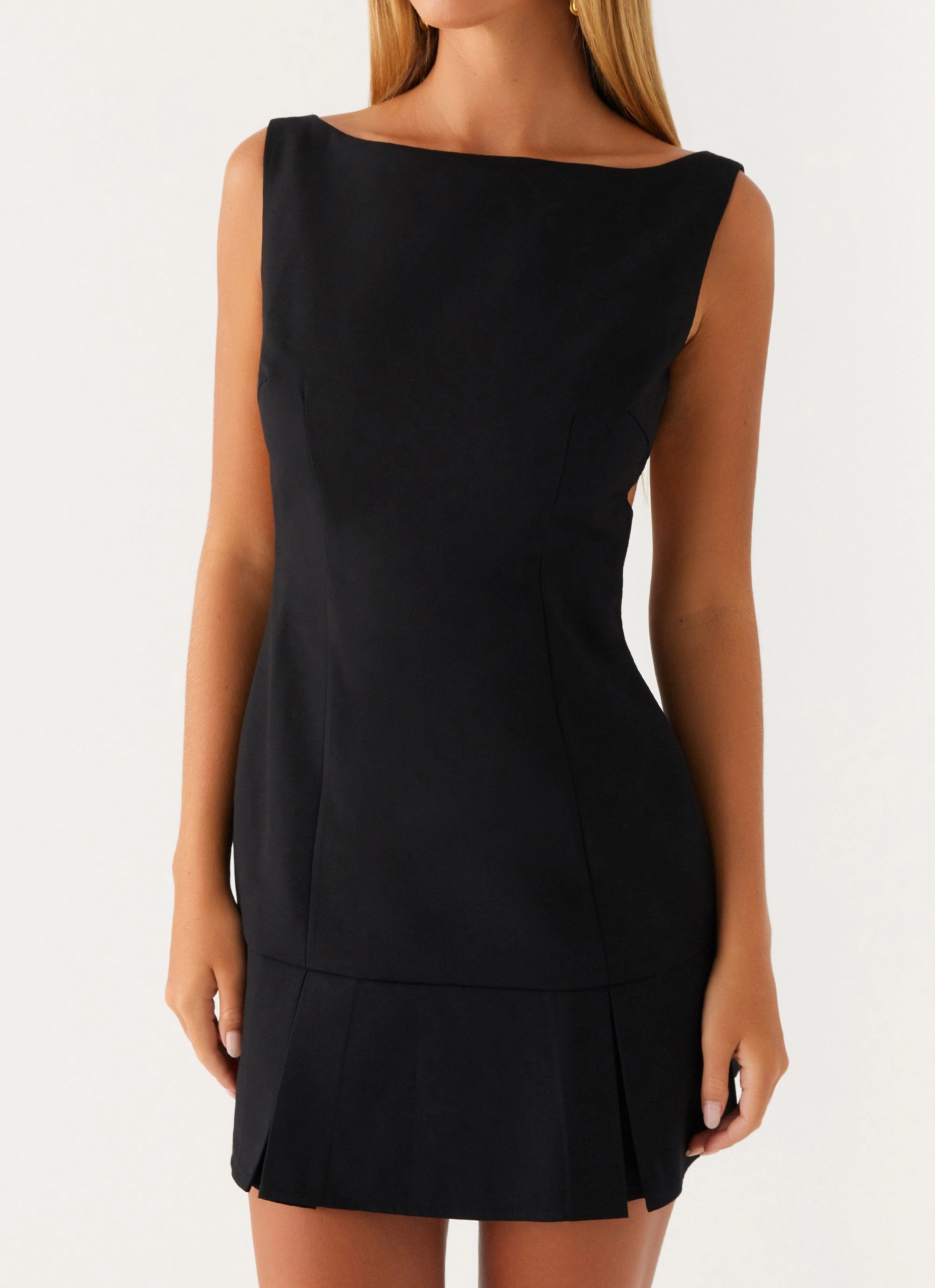 Zavia Mini Dress - Black Cool Elegance