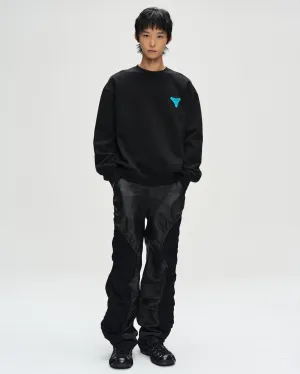 UNISEX STOOL PATCH LOGO SWEATSHIRTS atb1272u(BLACK)