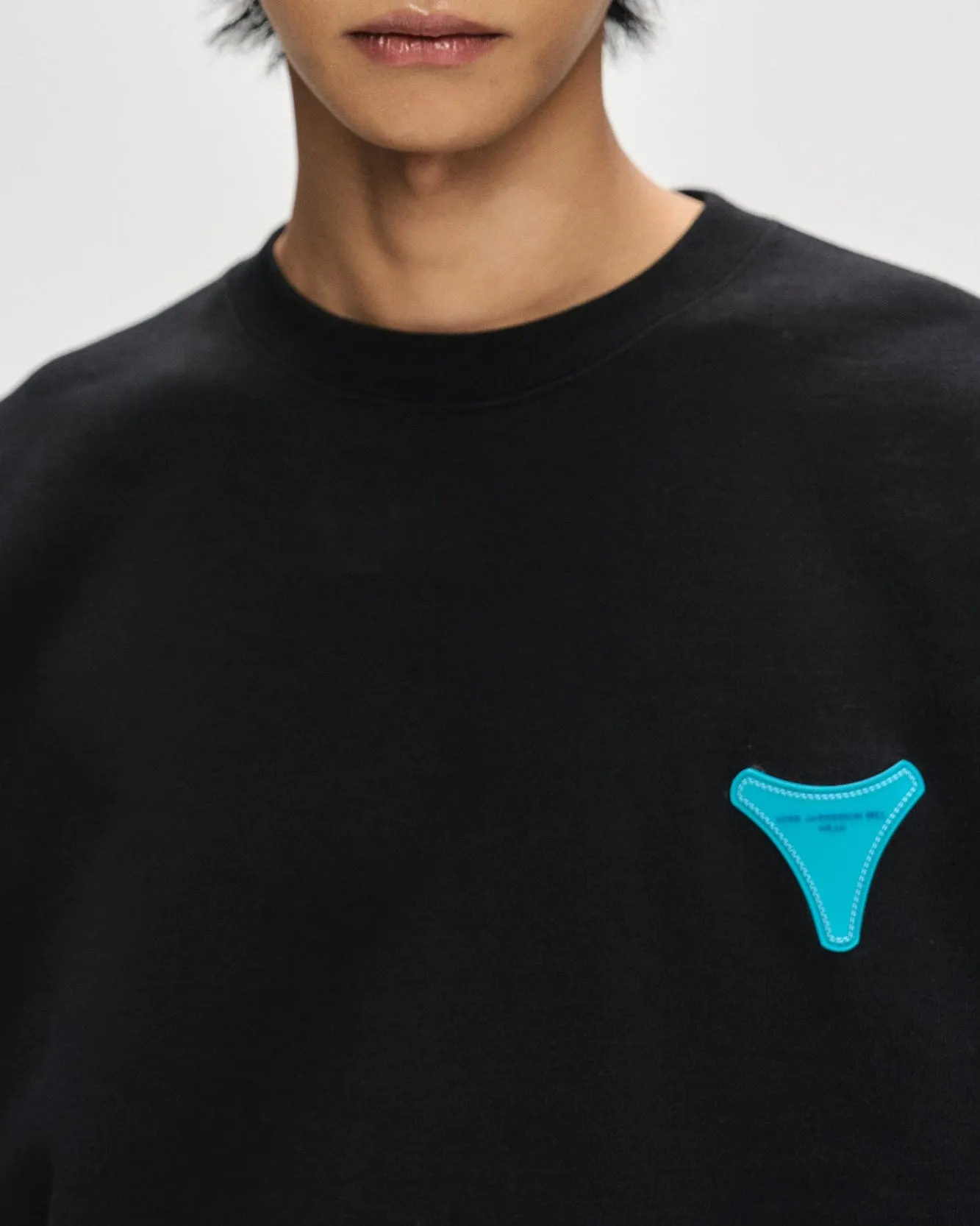 UNISEX STOOL PATCH LOGO SWEATSHIRTS atb1272u(BLACK)
