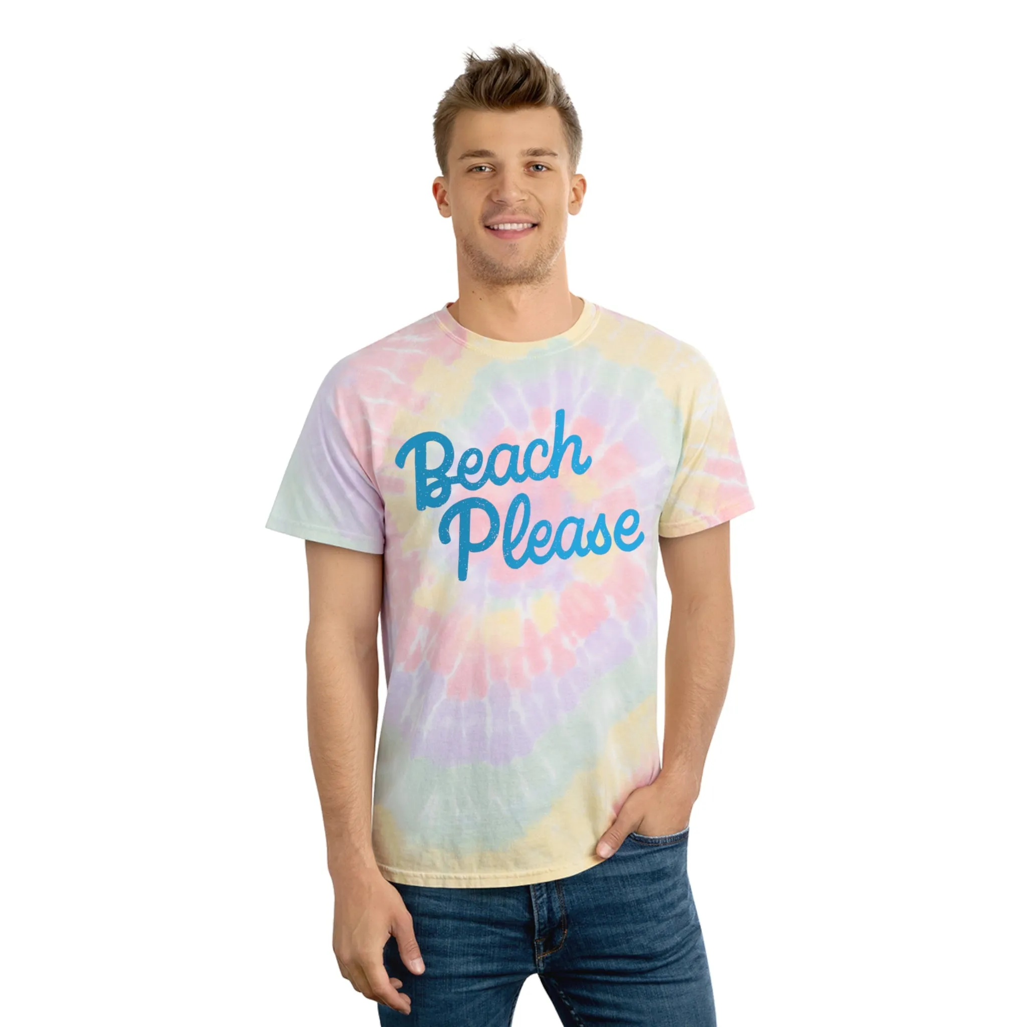 Unisex Tie-Dye T Shirt For Summer (Beach Please)
