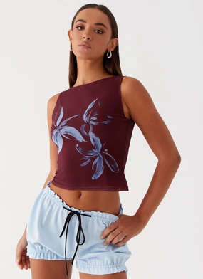Speak Now Mesh Top - Brown Summer Polo