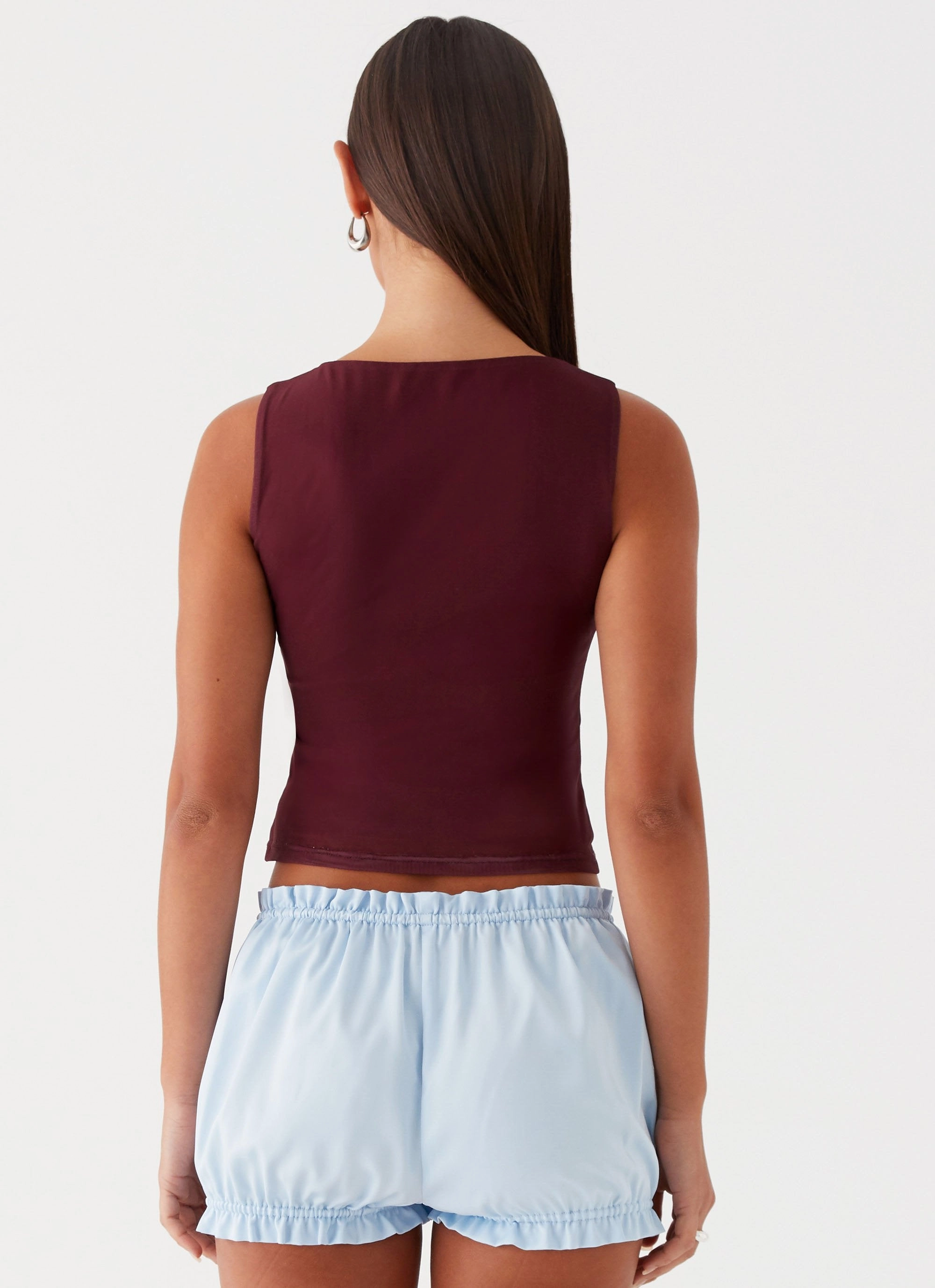 Lightweight Fabric Speak Now Mesh Top - Brown