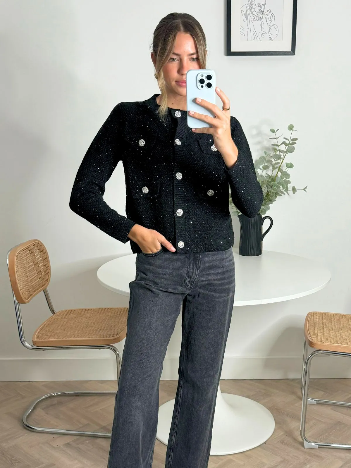 Weekend Classic Rosanna Sparkle Cardigan in Black