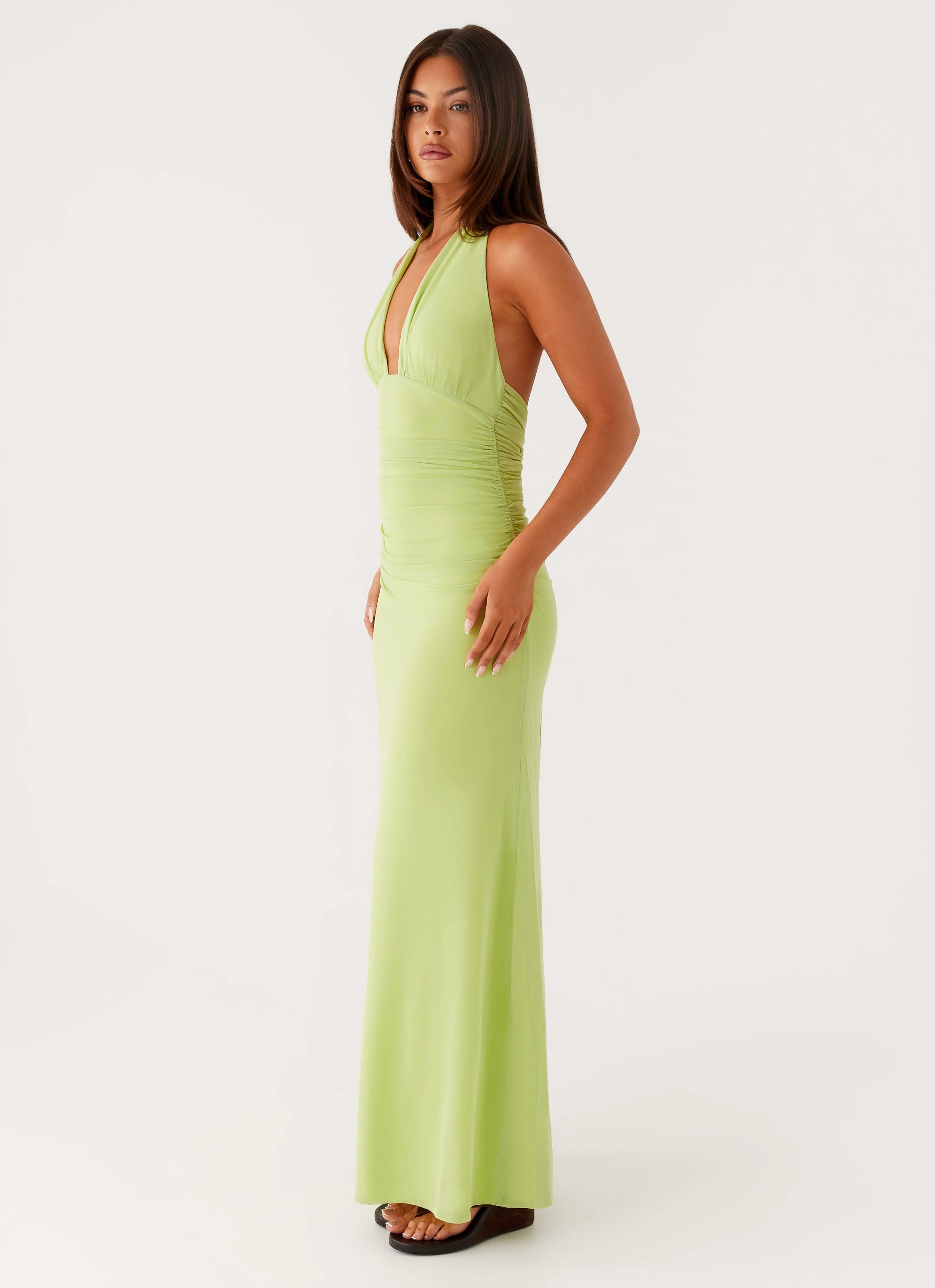 Kerrie Maxi Dress - Lime Elegant Layering Modern Lines