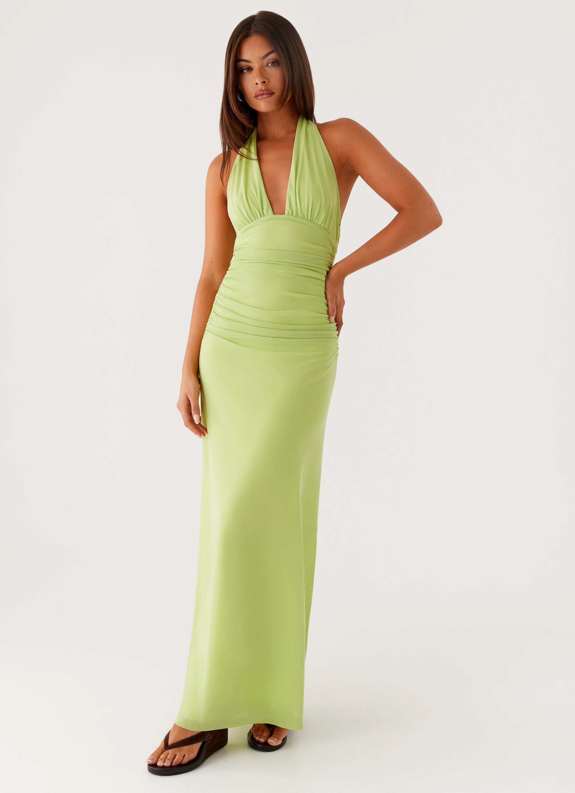 Kerrie Maxi Dress - Lime Spring Garden Pure Vibes