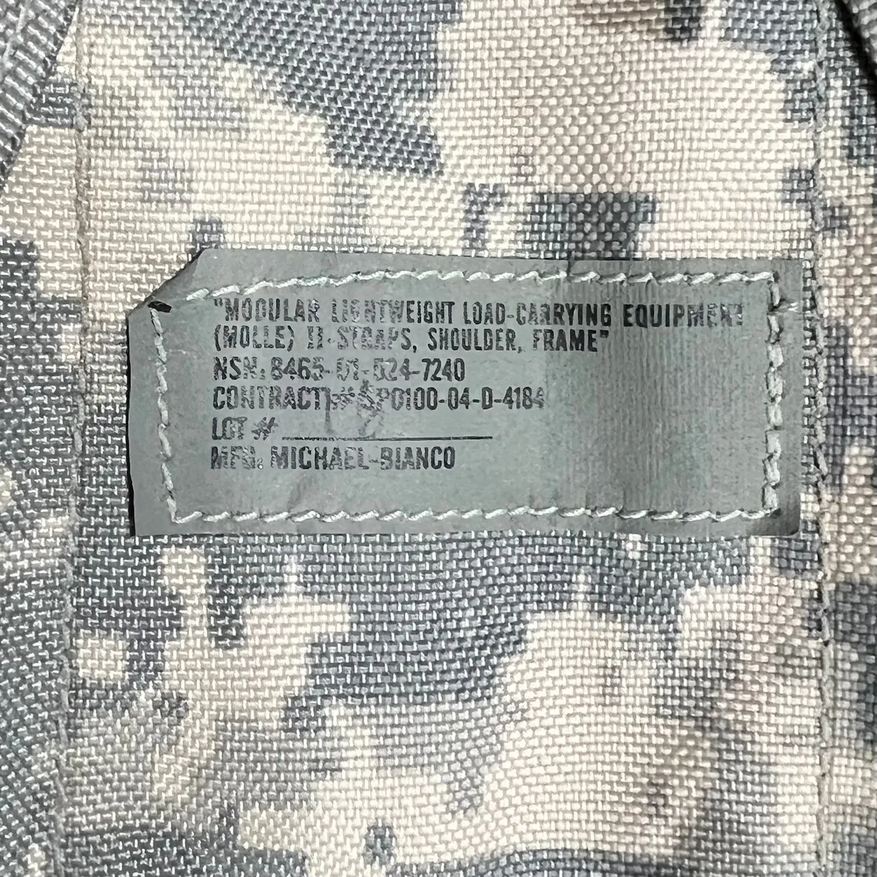 US Military MOLLE Shoulder Straps ACU Pattern