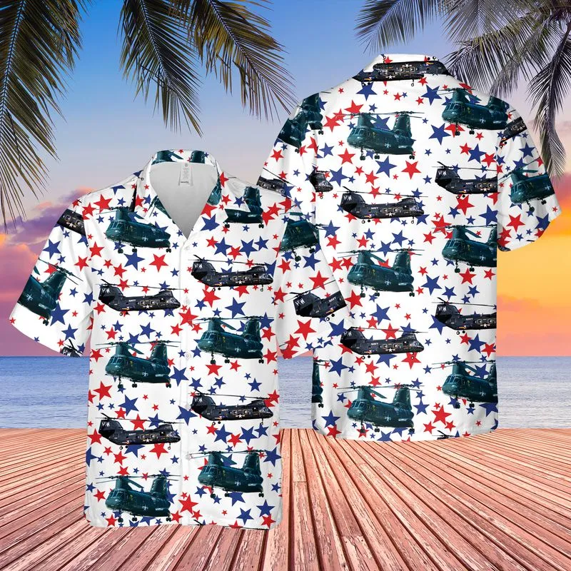 US Navy Boeing Vertol CH-46 Sea Knight 4th Of July Hawaiian Shirt, Patriotic Hawaiian Shirt for men