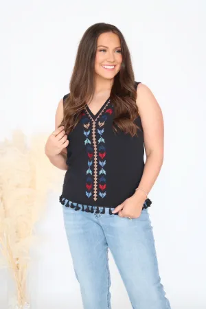 Tempe Tank - Black (FINAL SALE) Hidden Pocket Design Ultrasoft Inner Lining