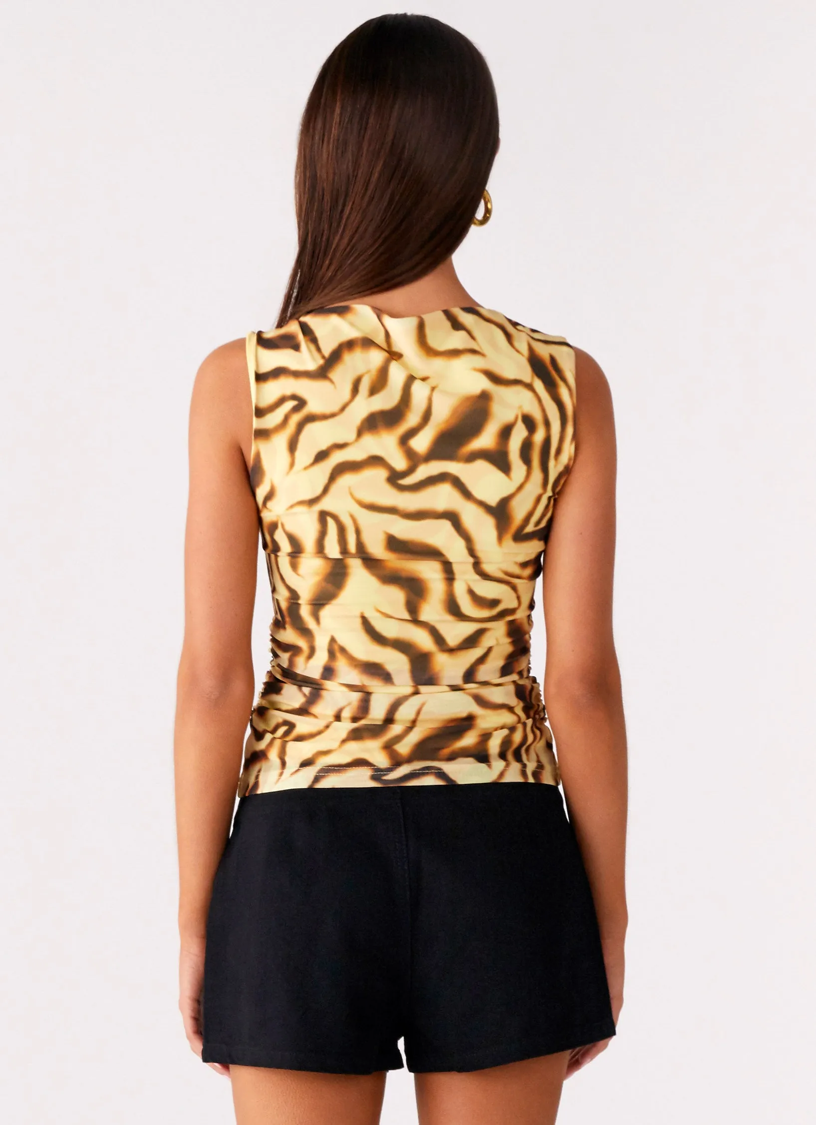 On Read Tank Top - Yellow Zebra MicrofiberTech