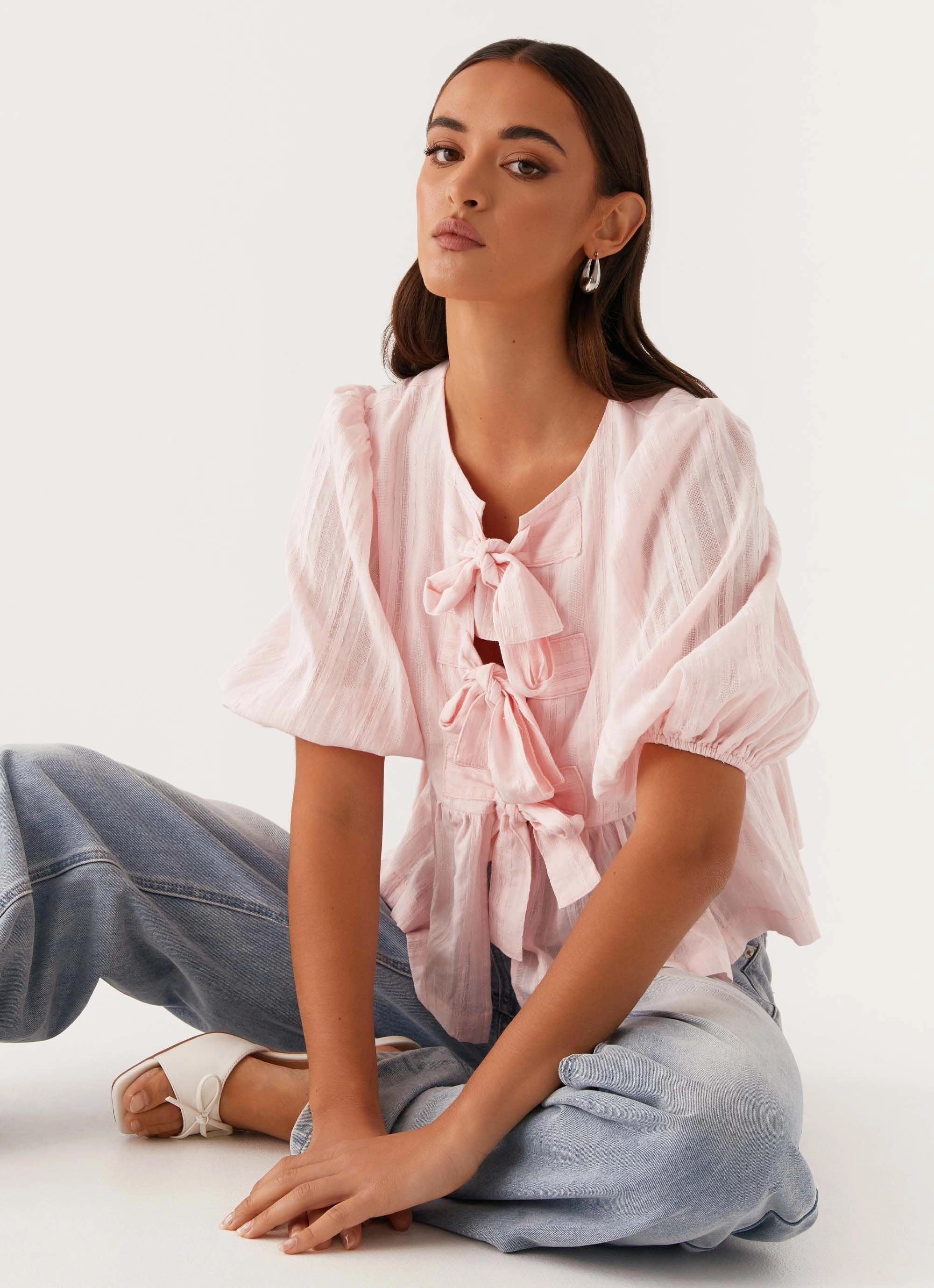 Comfortable Style Western Wind Tie Top - Pink