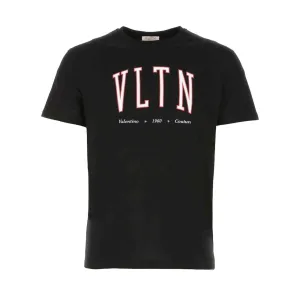 Valentino VLTN College Logo Print T-Shirt in Black