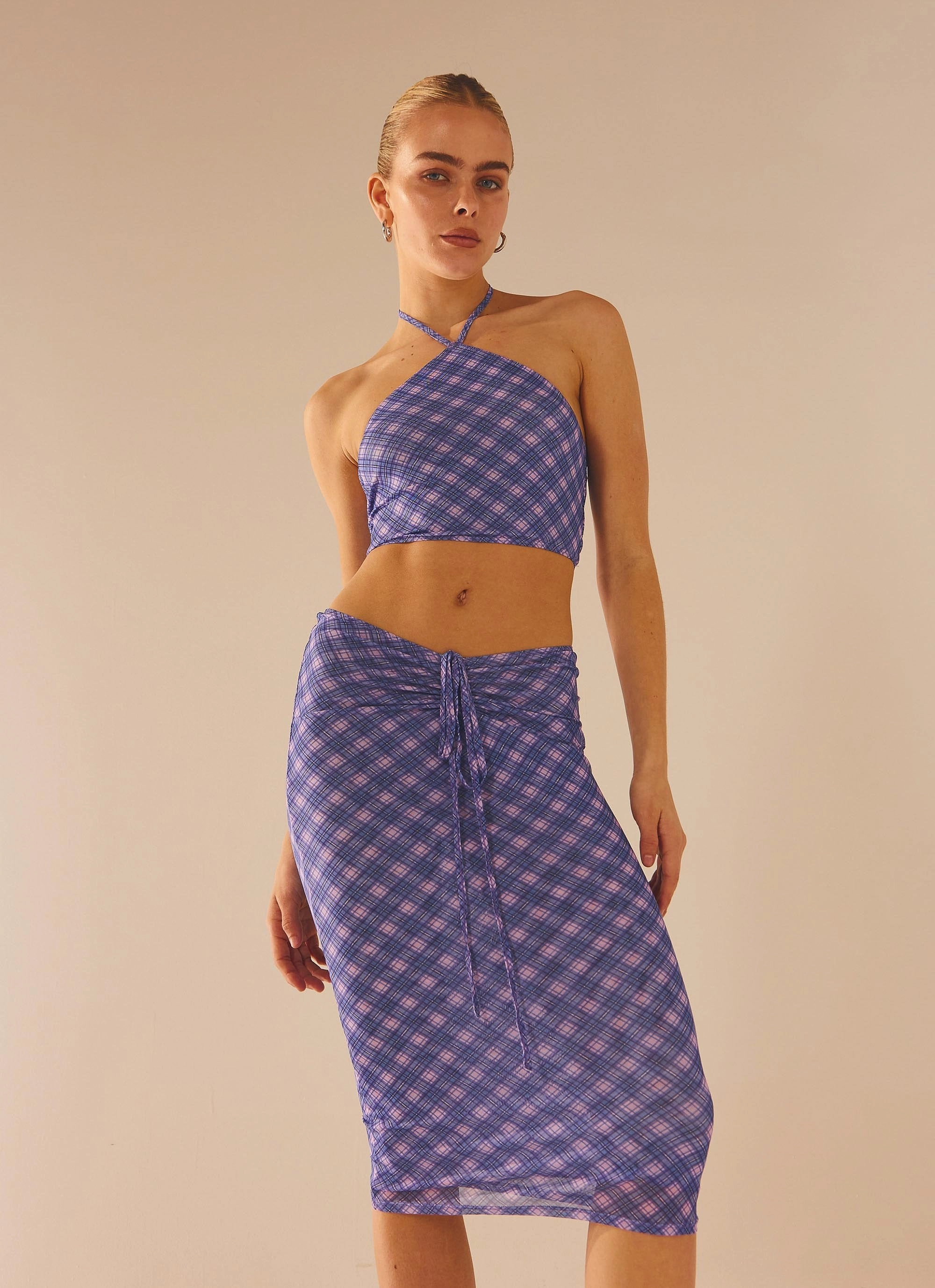 Valetta Vino Crop Top - Purple Haze Warmth Retention Technology Multi Use Piece
