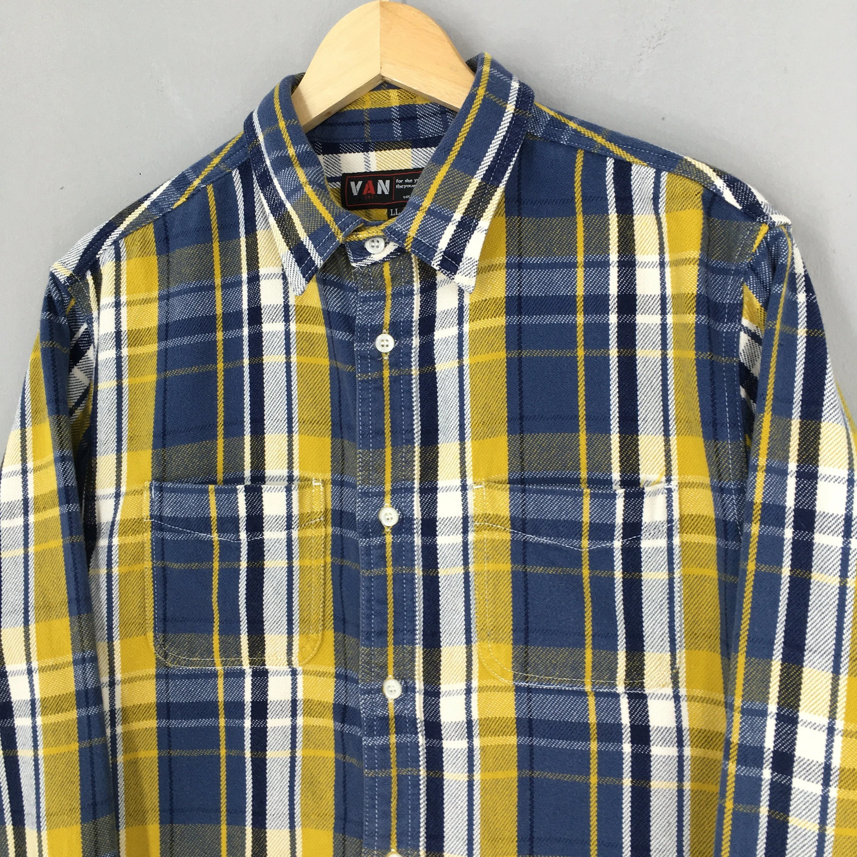 Van Jac Tartan Checked Flannel Shirt Large