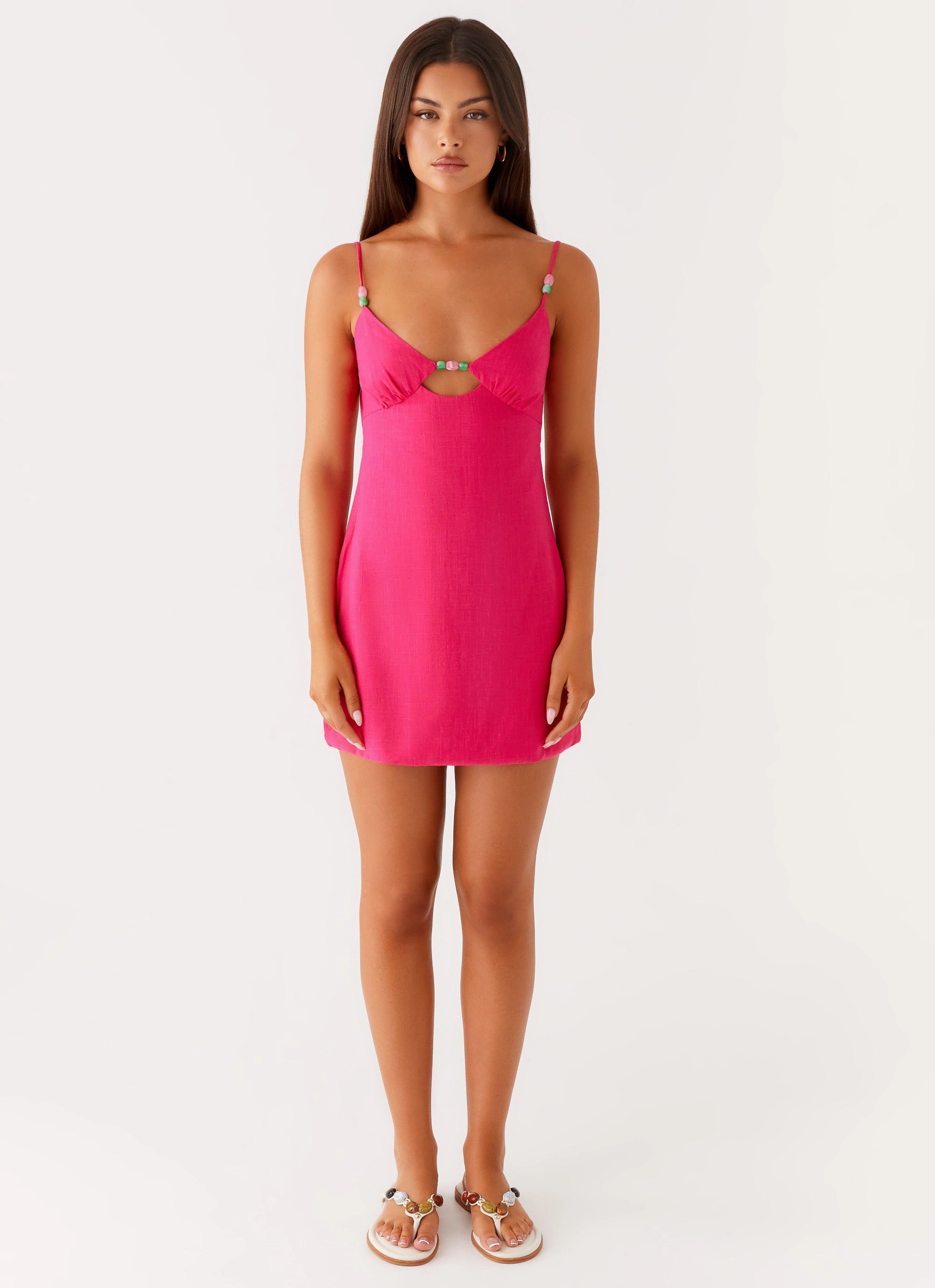 Vander Mini Dress - Fuchsia Casual and Smart Shine Finish