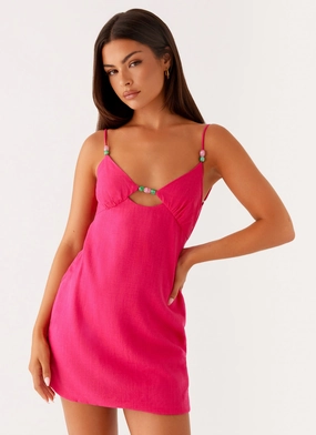 Vander Mini Dress - Fuchsia Summer Air Sleek Tailoring