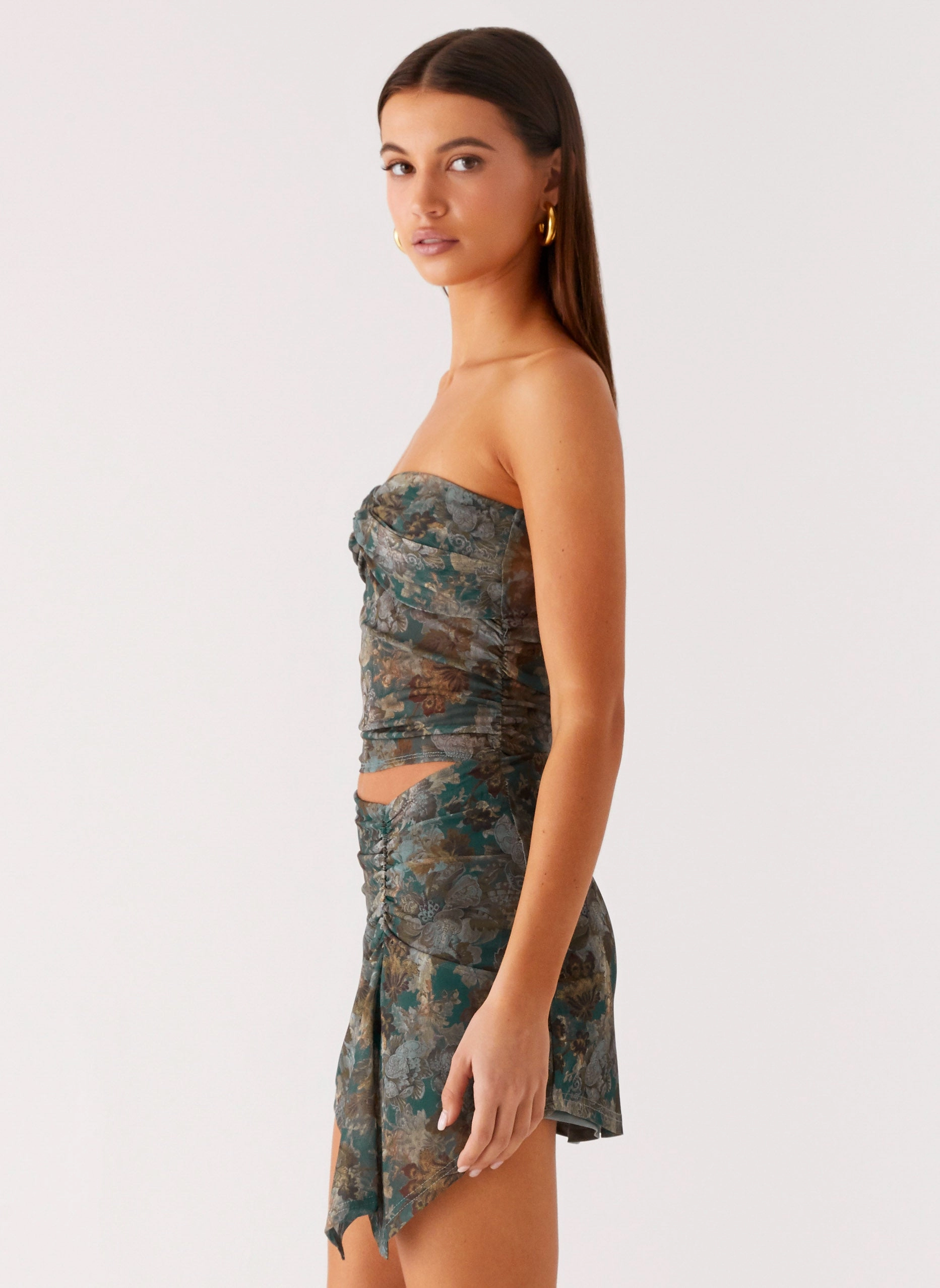 Vayda Mini Dress - Vintage Blossom Drape Wave