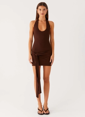 Vedetta Mini Dress - Chocolate Formal Setting Street Motion
