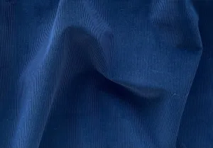 Velvety Indigo Ink Pinwale Corded Cotton Corduroy (Made in Italy)