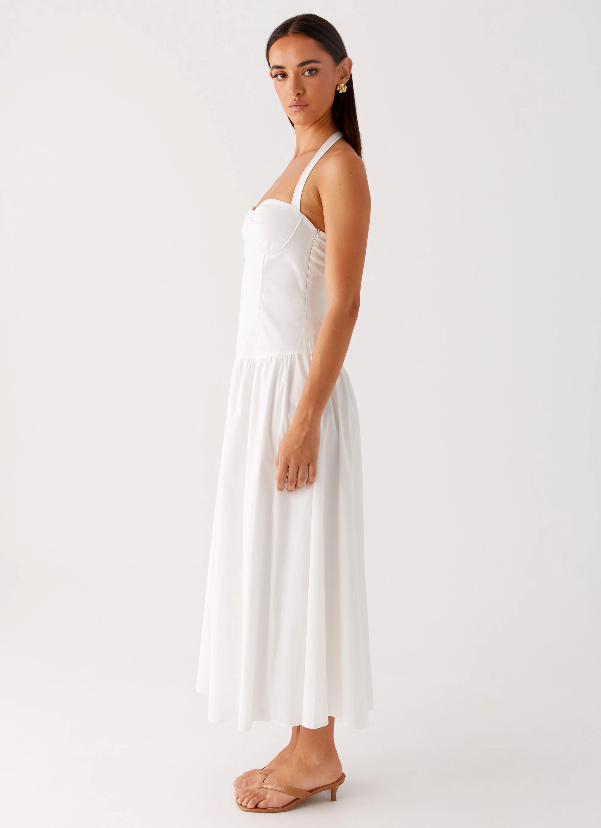 Vento Midi Dress - White Resort Ready Relaxed Layers