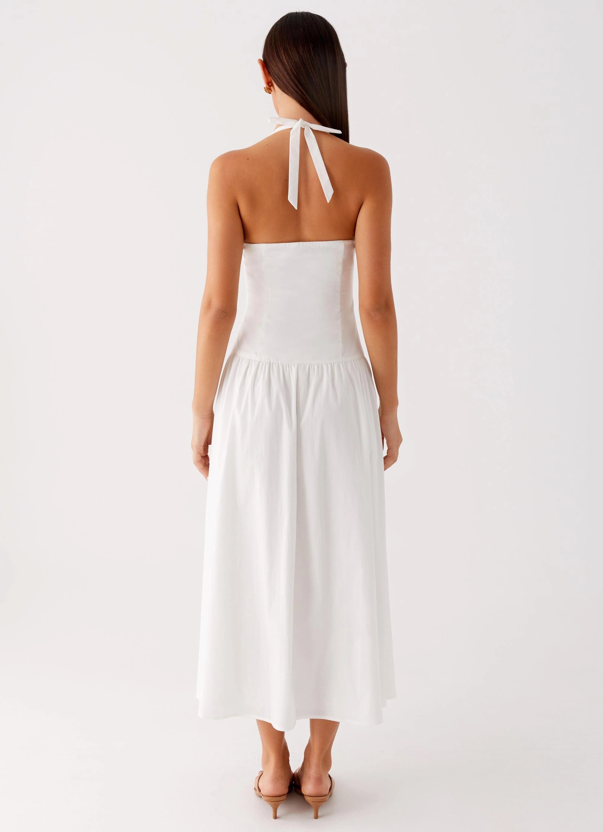 Cozy Style Vento Midi Dress - White