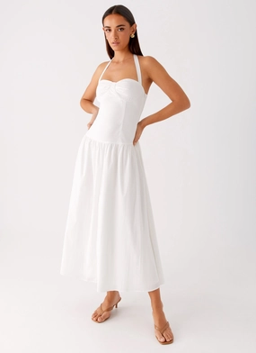 Vento Midi Dress - White Relaxed-fit gown