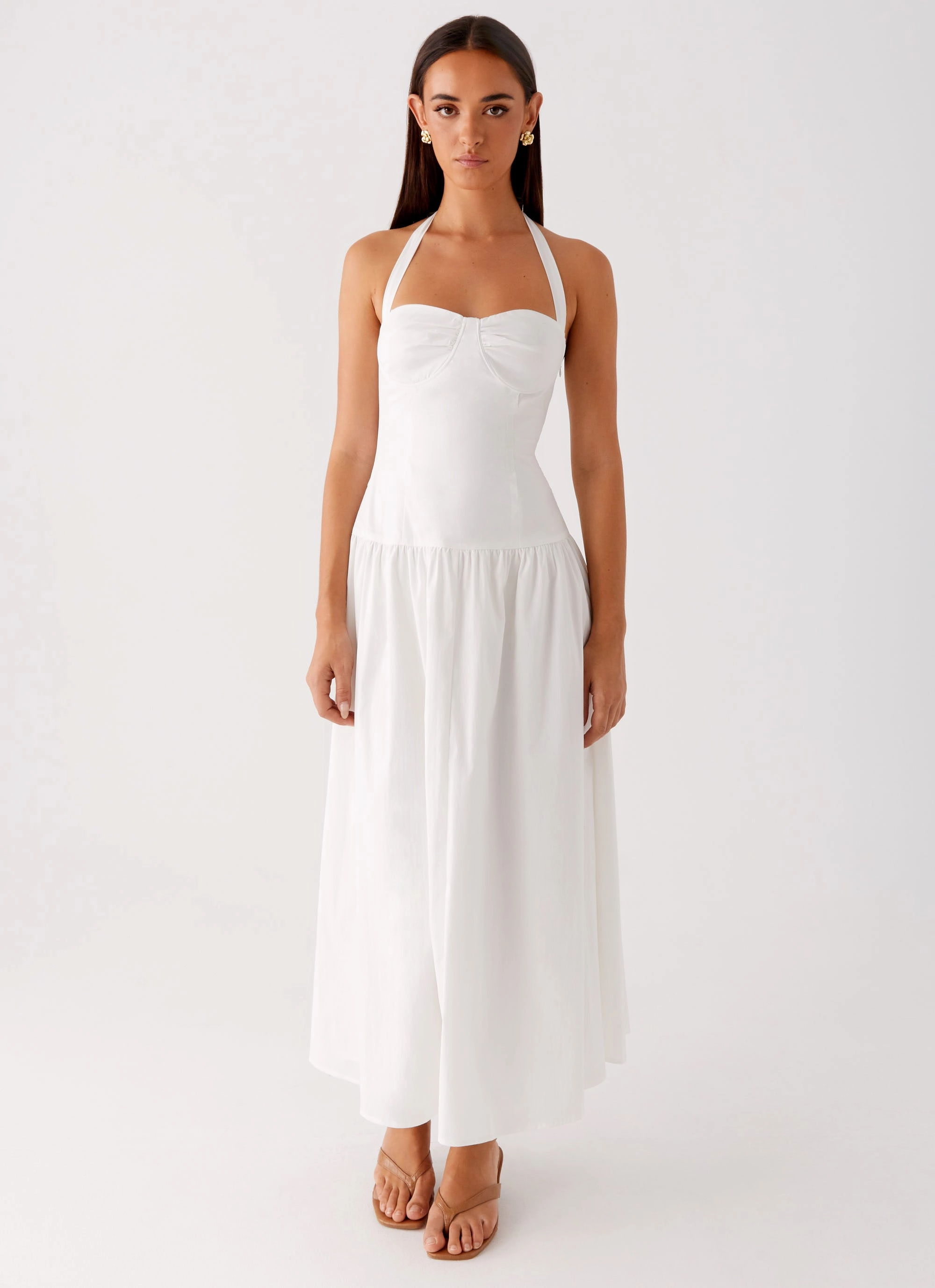 Vento Midi Dress - White Spring Garden Timeless Layering